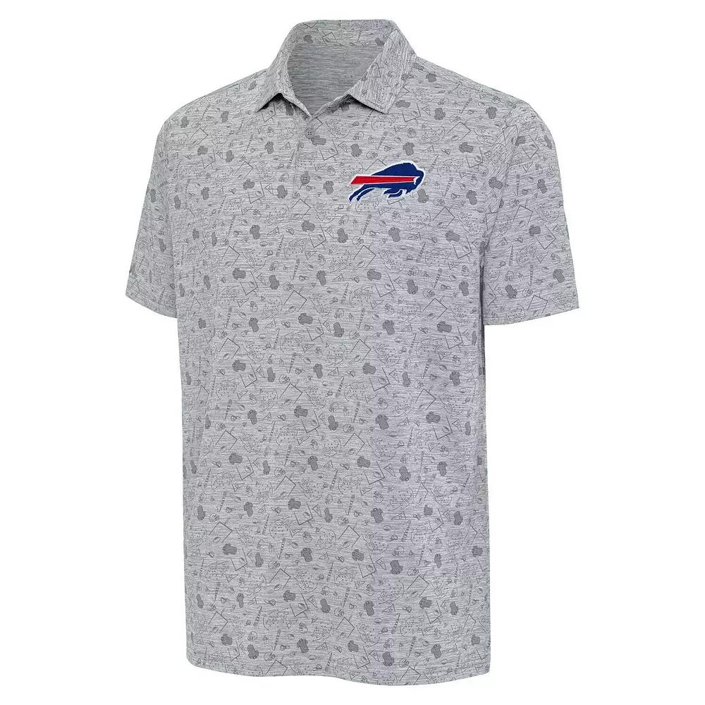 Men's Antigua Heather Gray Buffalo Bills Relentless Polo, Size: 3XL, Grey Product Image