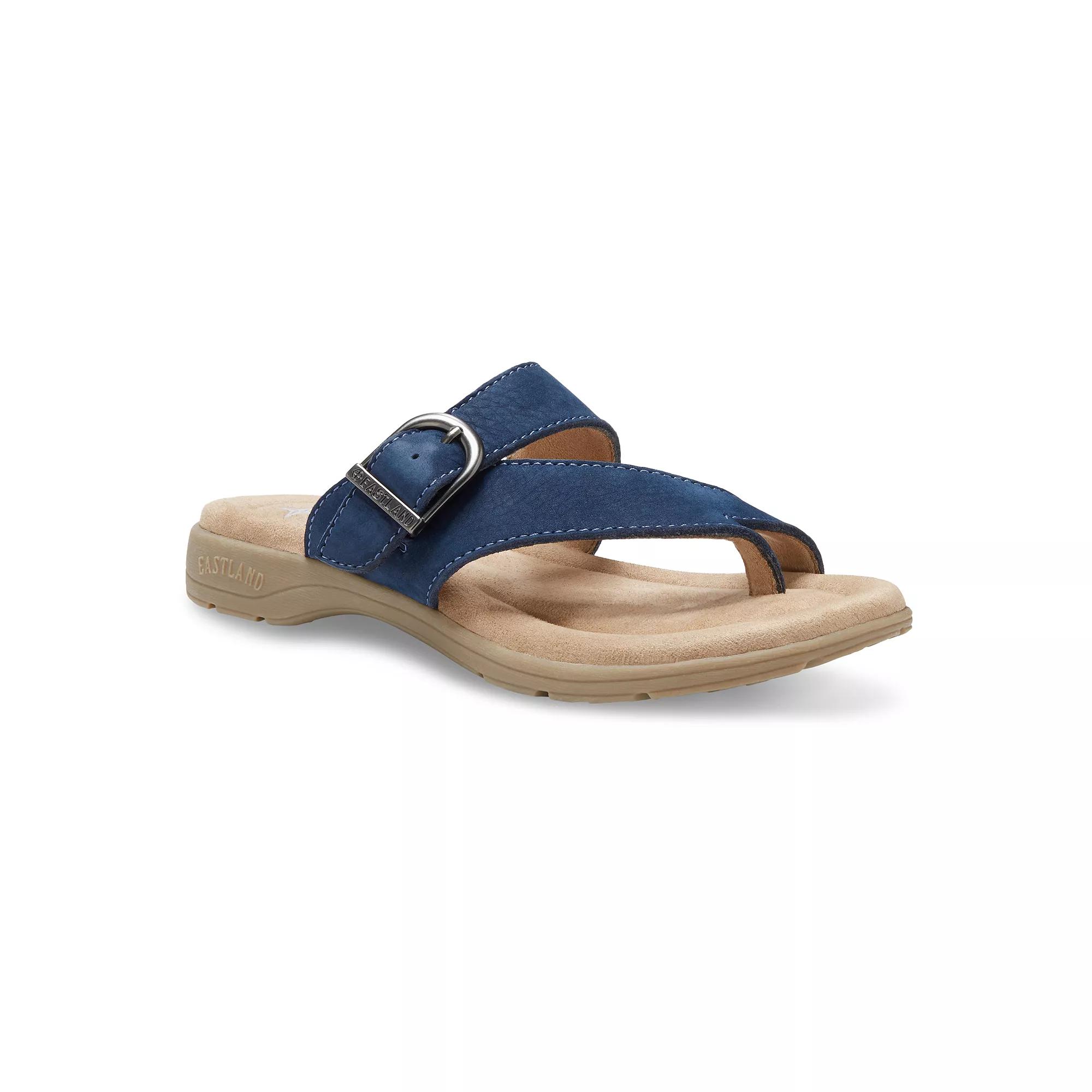 Eastland Tahiti II Womens Leather Thong Sandals Blue Product Image