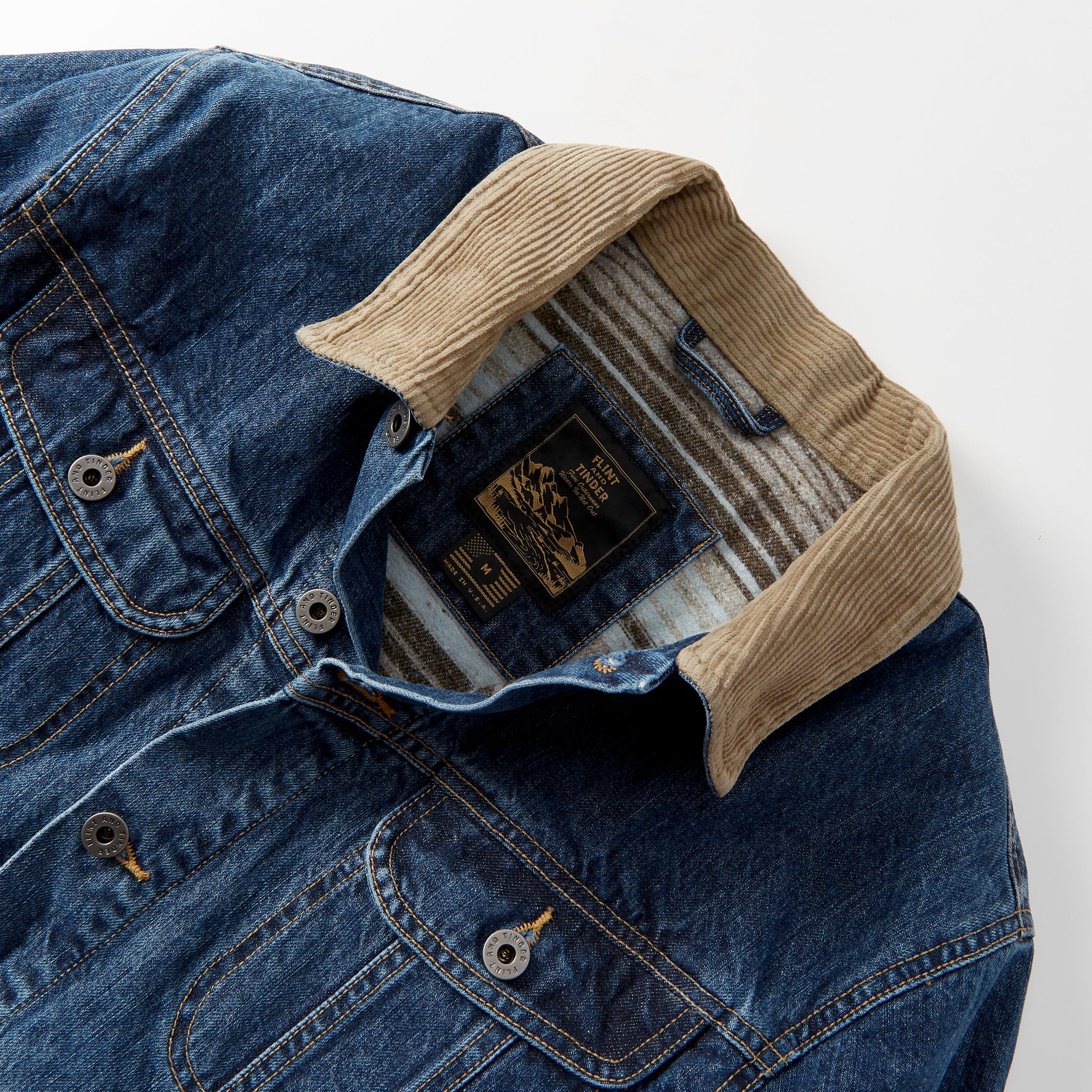 Flannel-Lined Denim Trucker Jacket Product Image