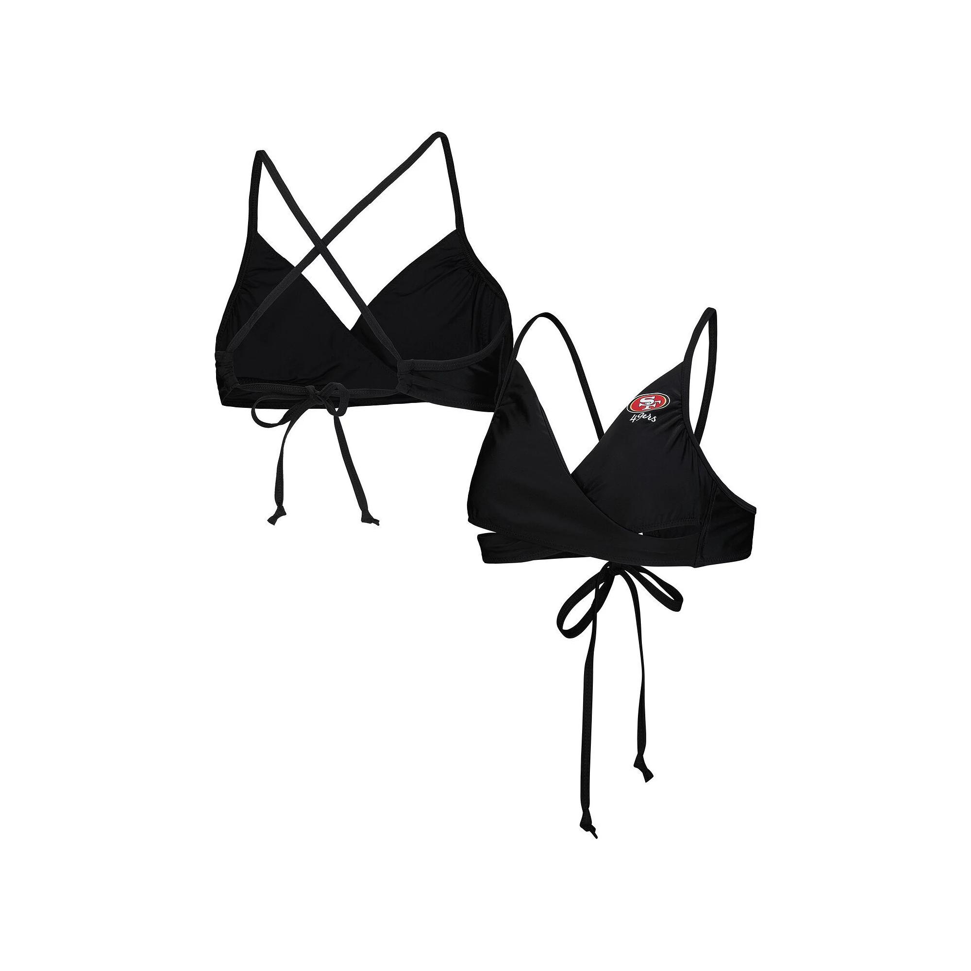 Women's G-III 4Her by Carl Banks Black San Francisco 49ers Hall of Fame Bikini Top, Size: Medium Product Image