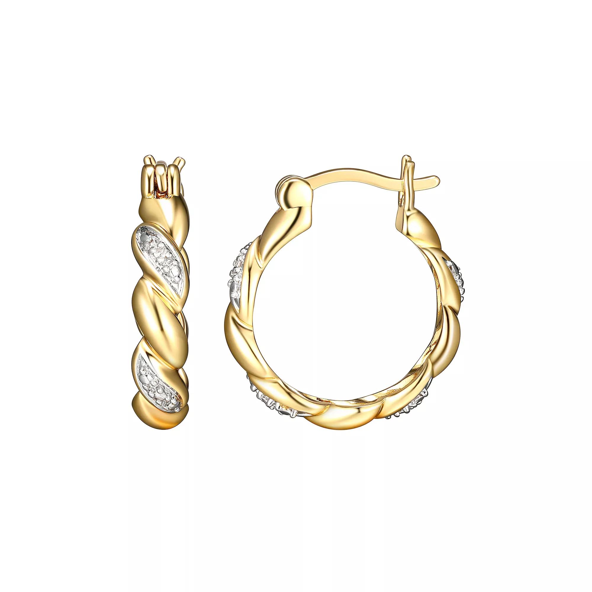 Gemistry 14k Gold Over Sterling Silver Stone Drop Hoop Earrings, Women's, Purple Product Image