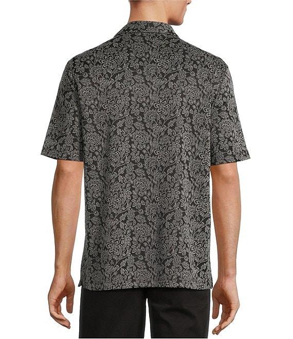 Roundtree & Yorke Short Sleeve Patterned Polynosic Polo Shirt Product Image