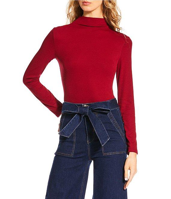 A Loves A Stretch Knit Turtleneck Long Sleeve Tee Product Image