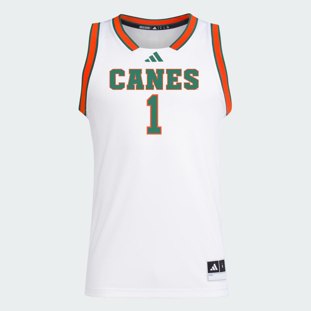 Men's adidas #1 White Miami Hurricanes Replica Swingman Jersey,  Product Image