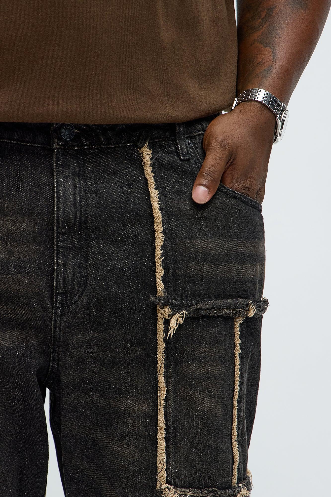 What The Fray Straight Jeans - Black Wash Male Product Image