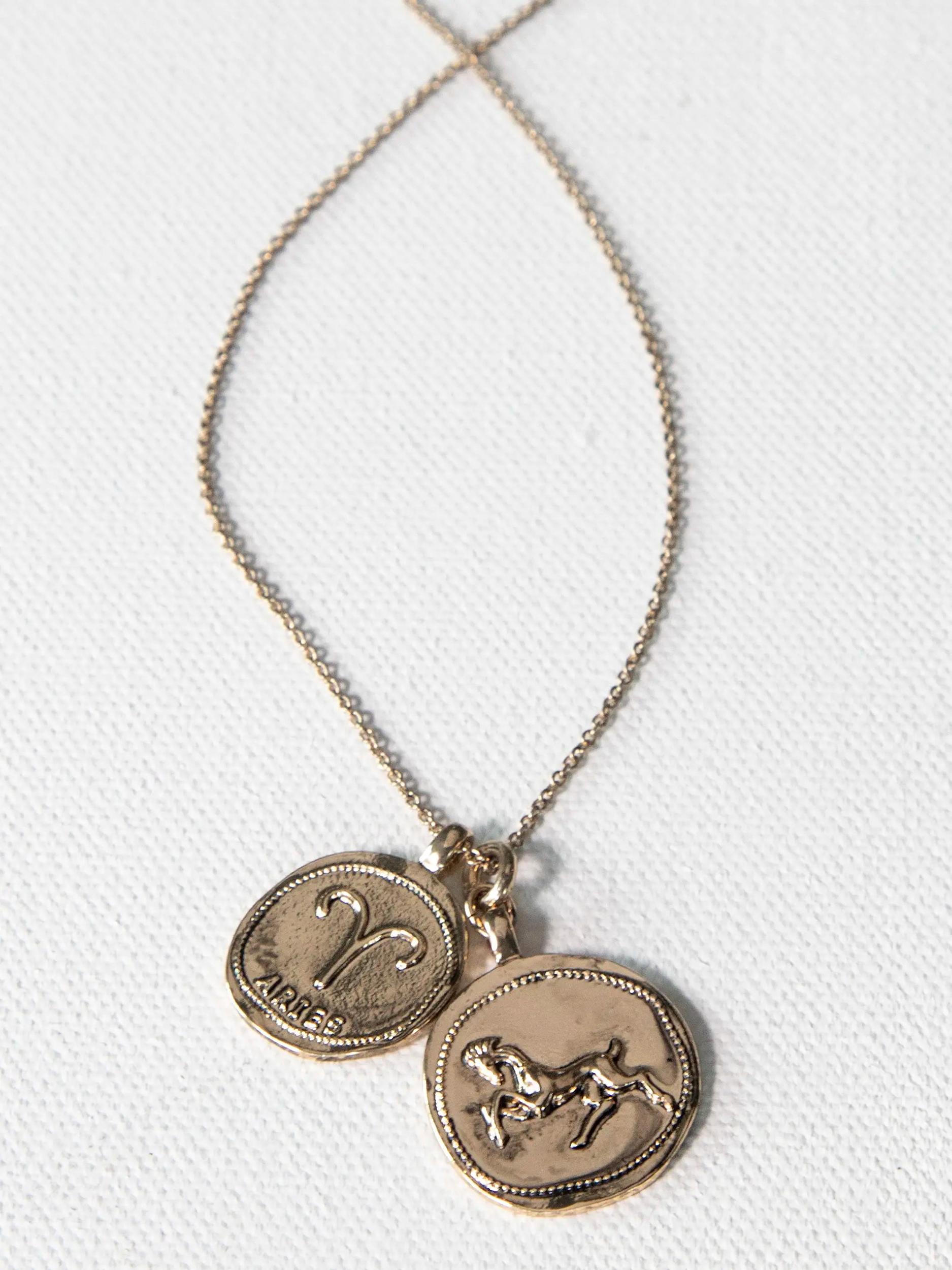 Zodiac Coin Necklace - Aries Product Image
