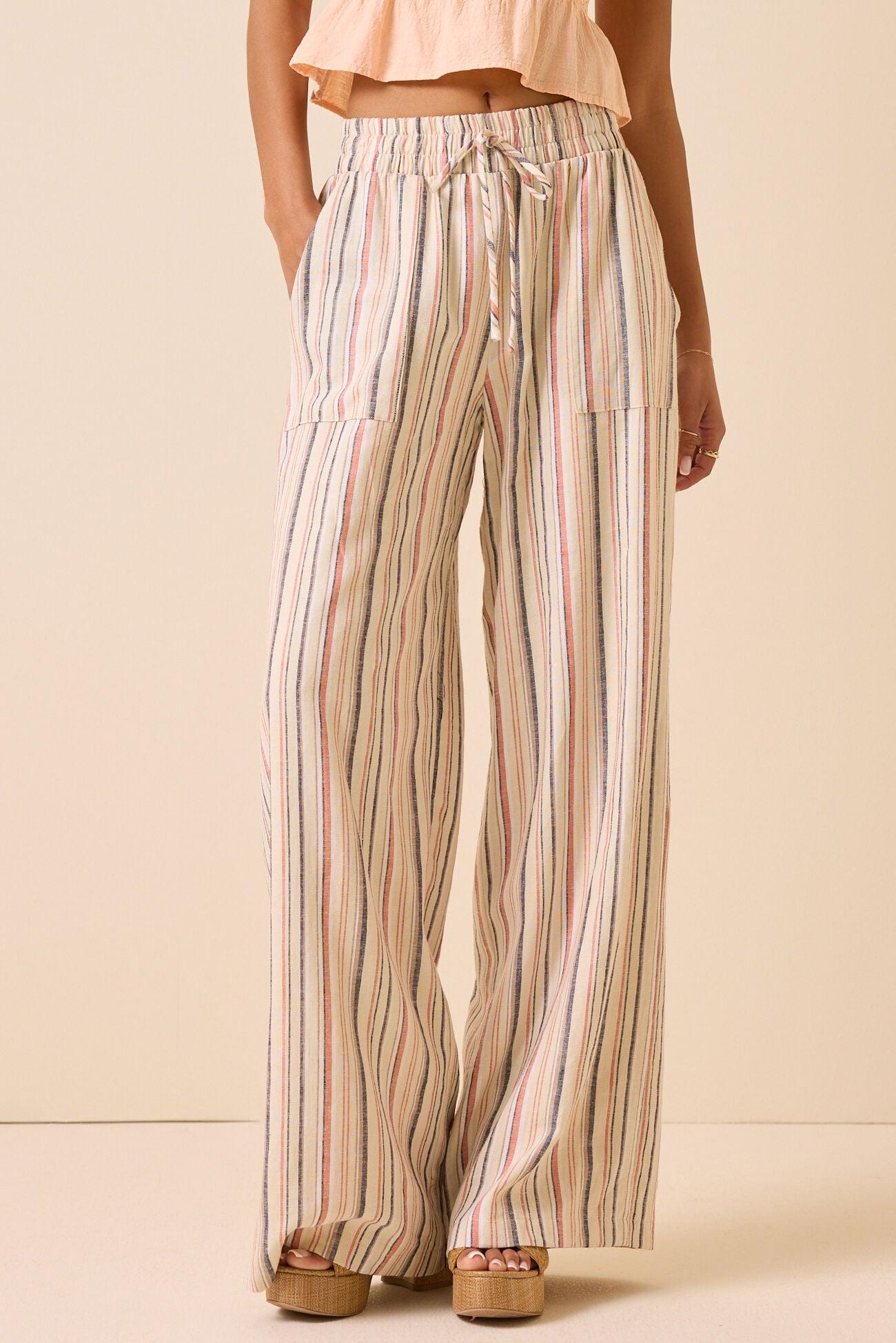 Rylen Stripe Linen Pant Product Image