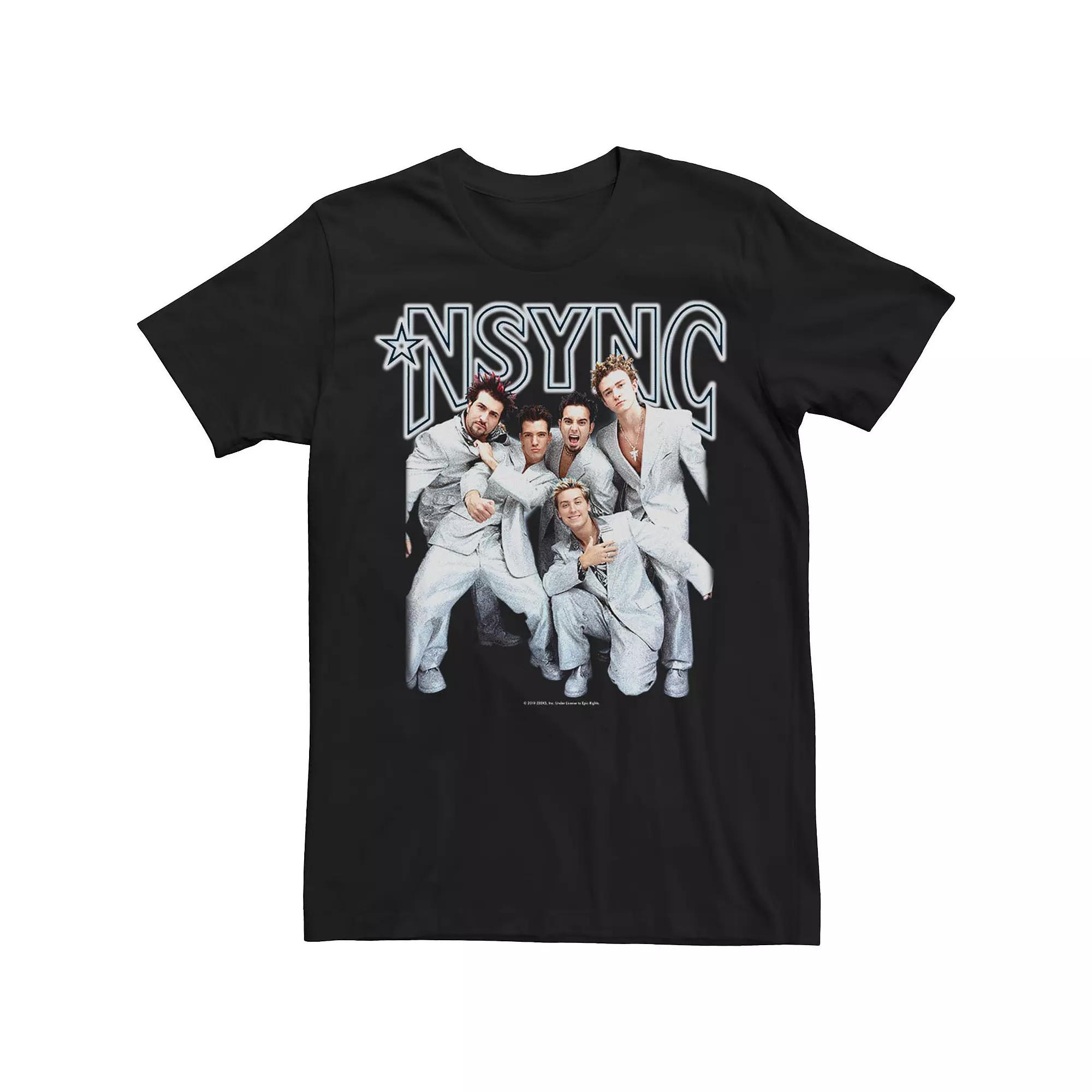 Big & Tall NSYNC Group Shot Portrait Tee, Men's, Size: 3XL Tall, Black Product Image