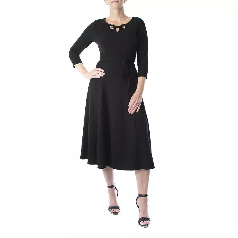 Women's Nina Leonard Grommet-Detail Midi Dress,  Product Image