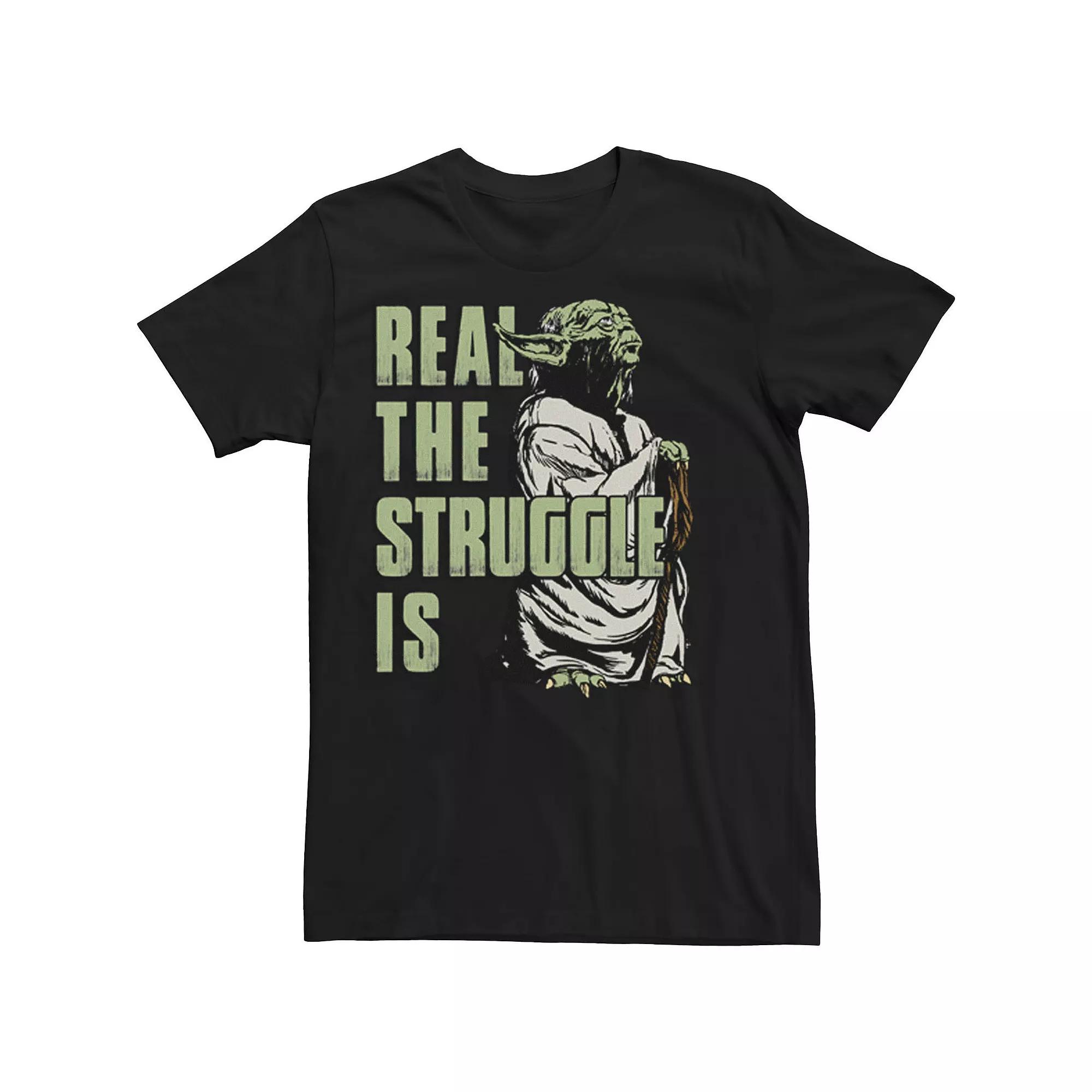 Men's Star Wars Yoda Real The Struggle Is Tee,  Product Image