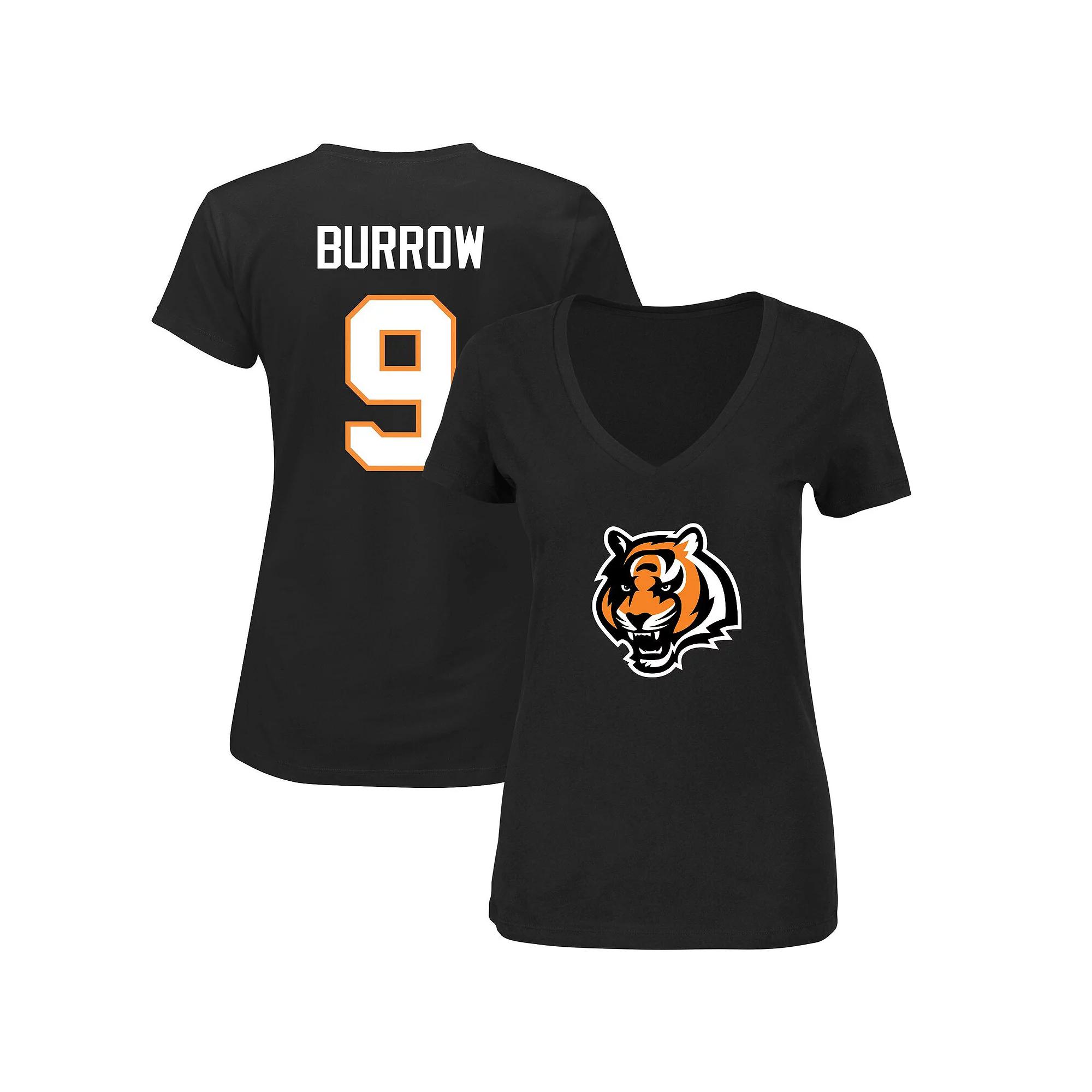 Women's Joe Burrow Black Cincinnati Bengals Plus Size Fair Catch Name & Number V-Neck T-Shirt, Size: 3XL Product Image