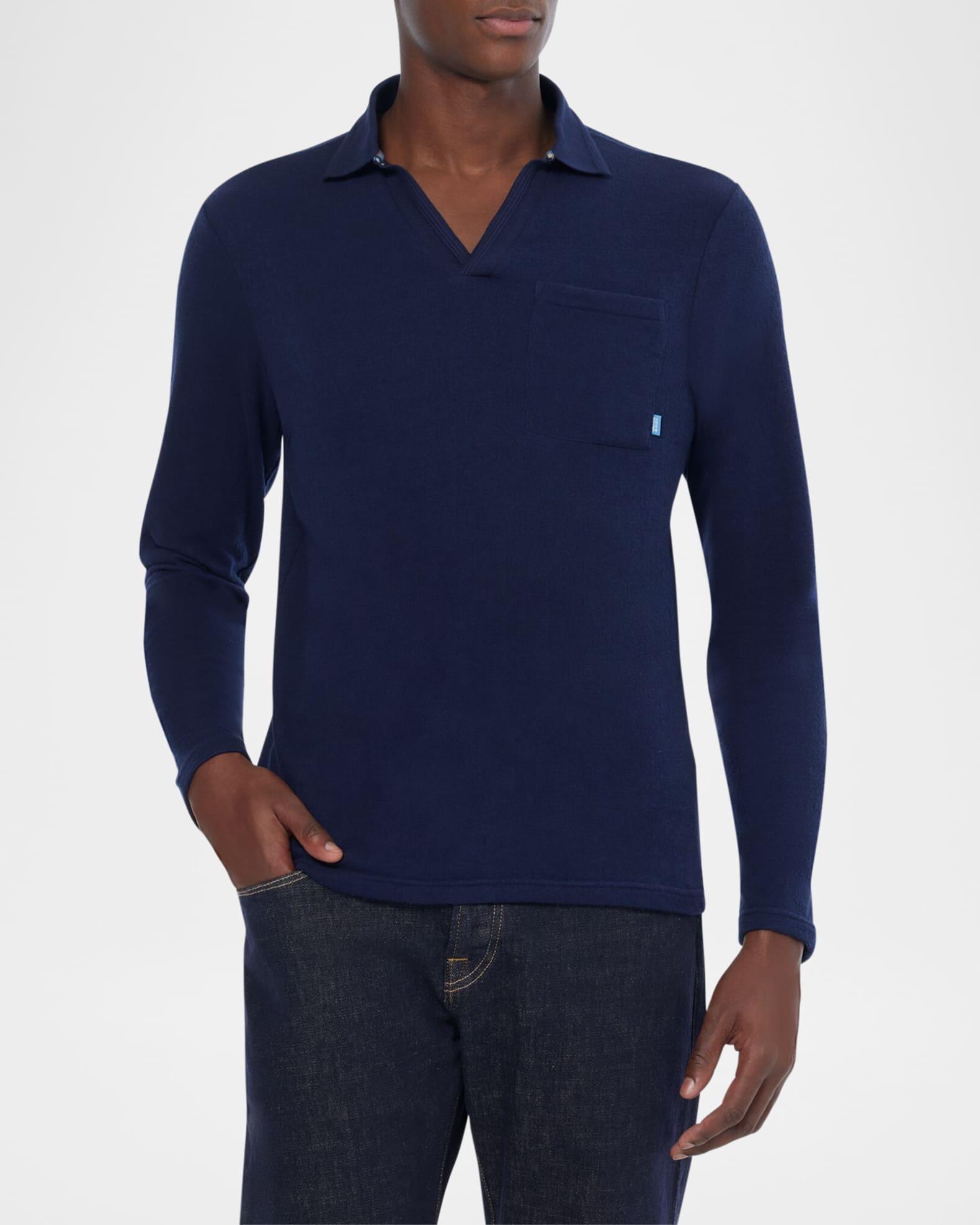 Men's Chest Pocket Long-Sleeve Polo Shirt Product Image