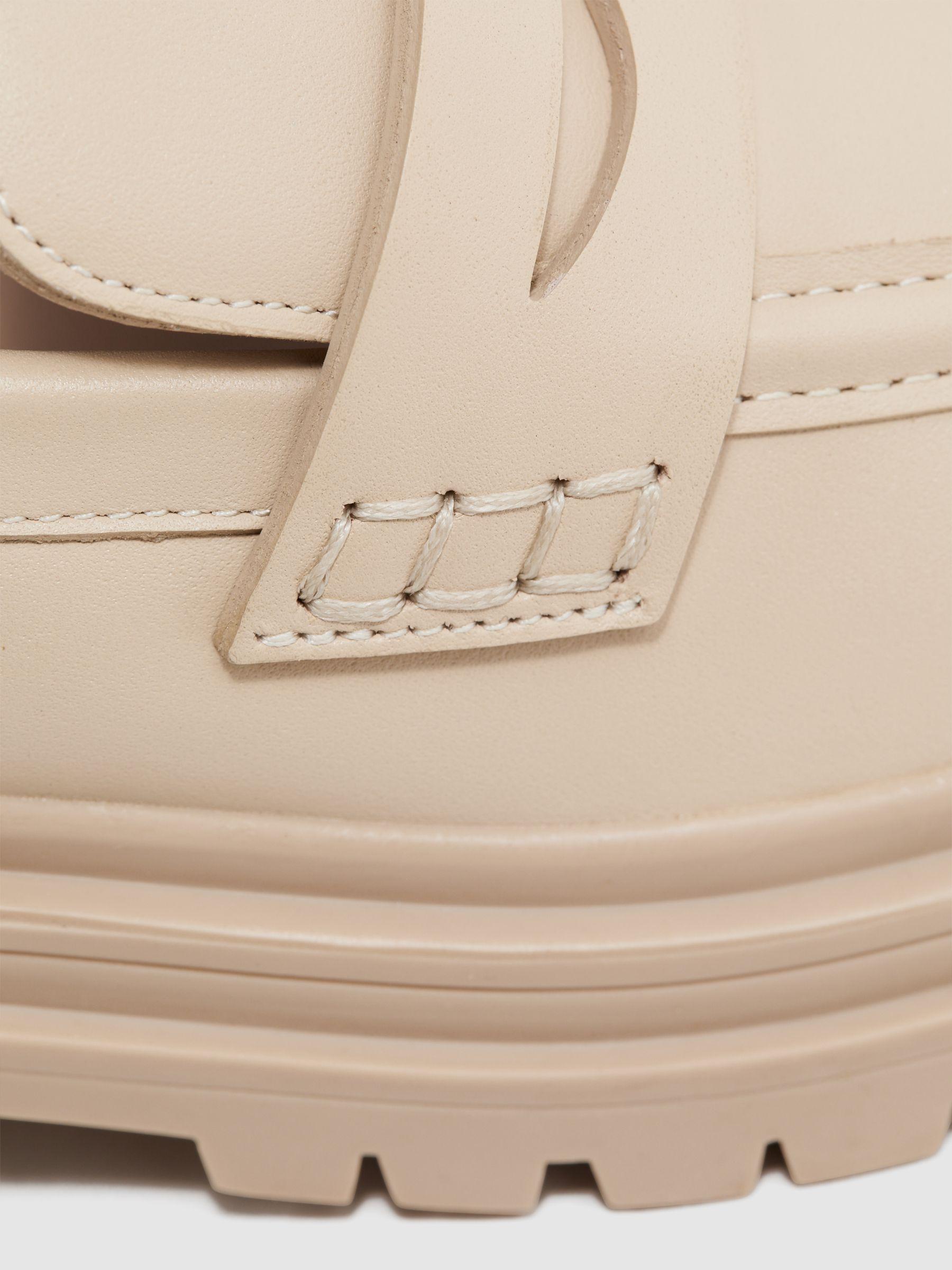 Leather Chunky Cleated Loafers in Ecru Product Image