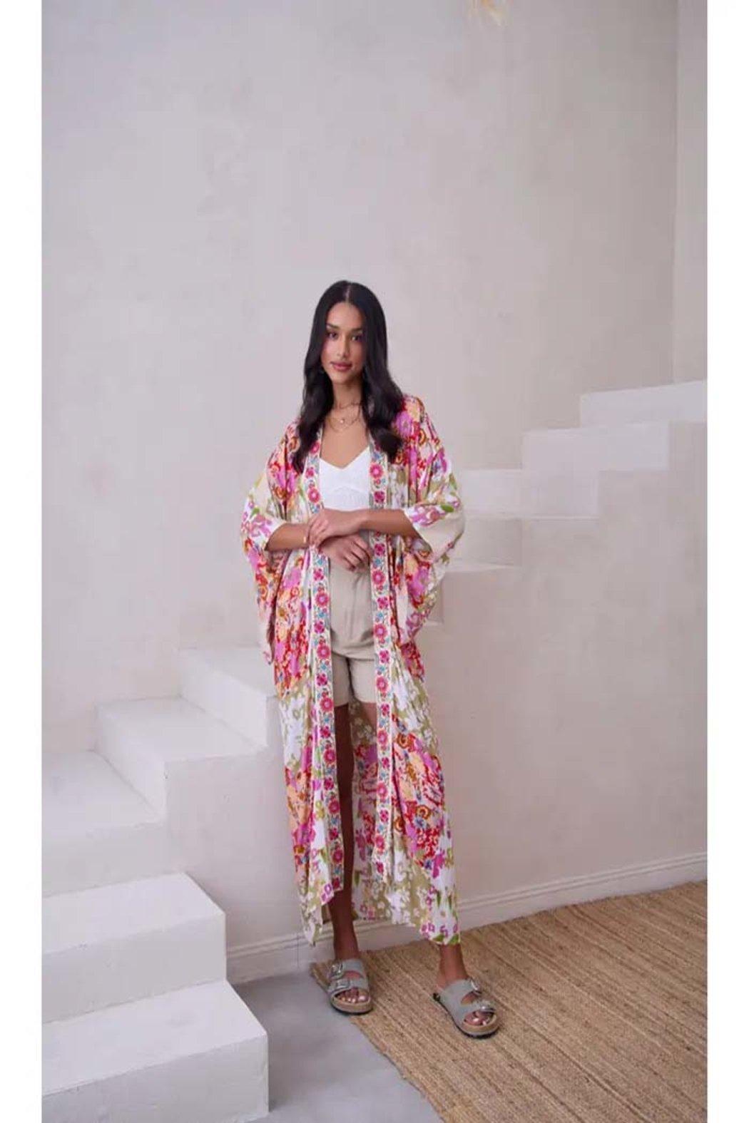 Lace Embroidered Floral Kimono Product Image