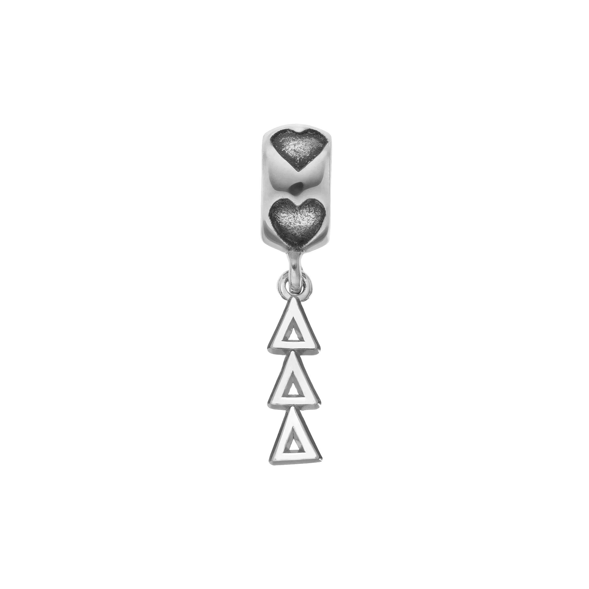LogoArt Sterling Silver Delta Delta Delta Sorority Symbol Charm, Women's, Grey Product Image