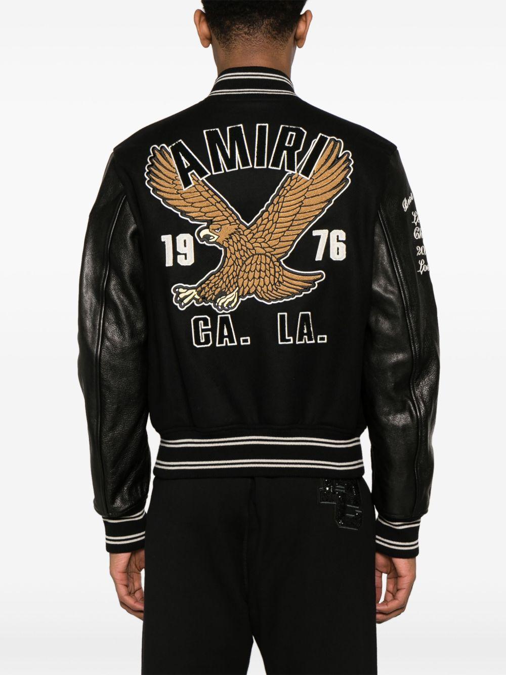 Eagle Varsity leather-panelled bomber jacket Product Image