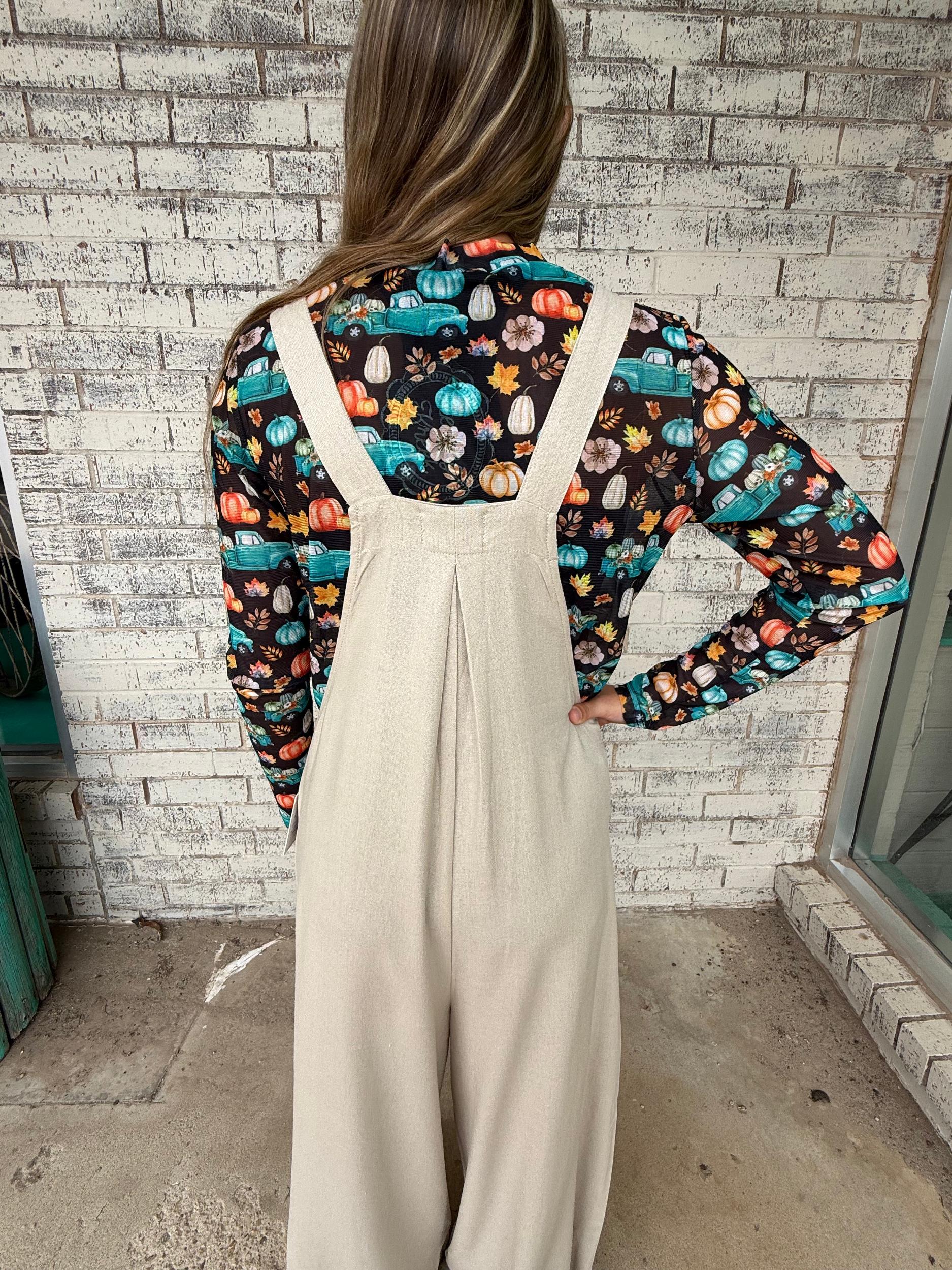 Risen Linen Wide Leg Overalls* Product Image