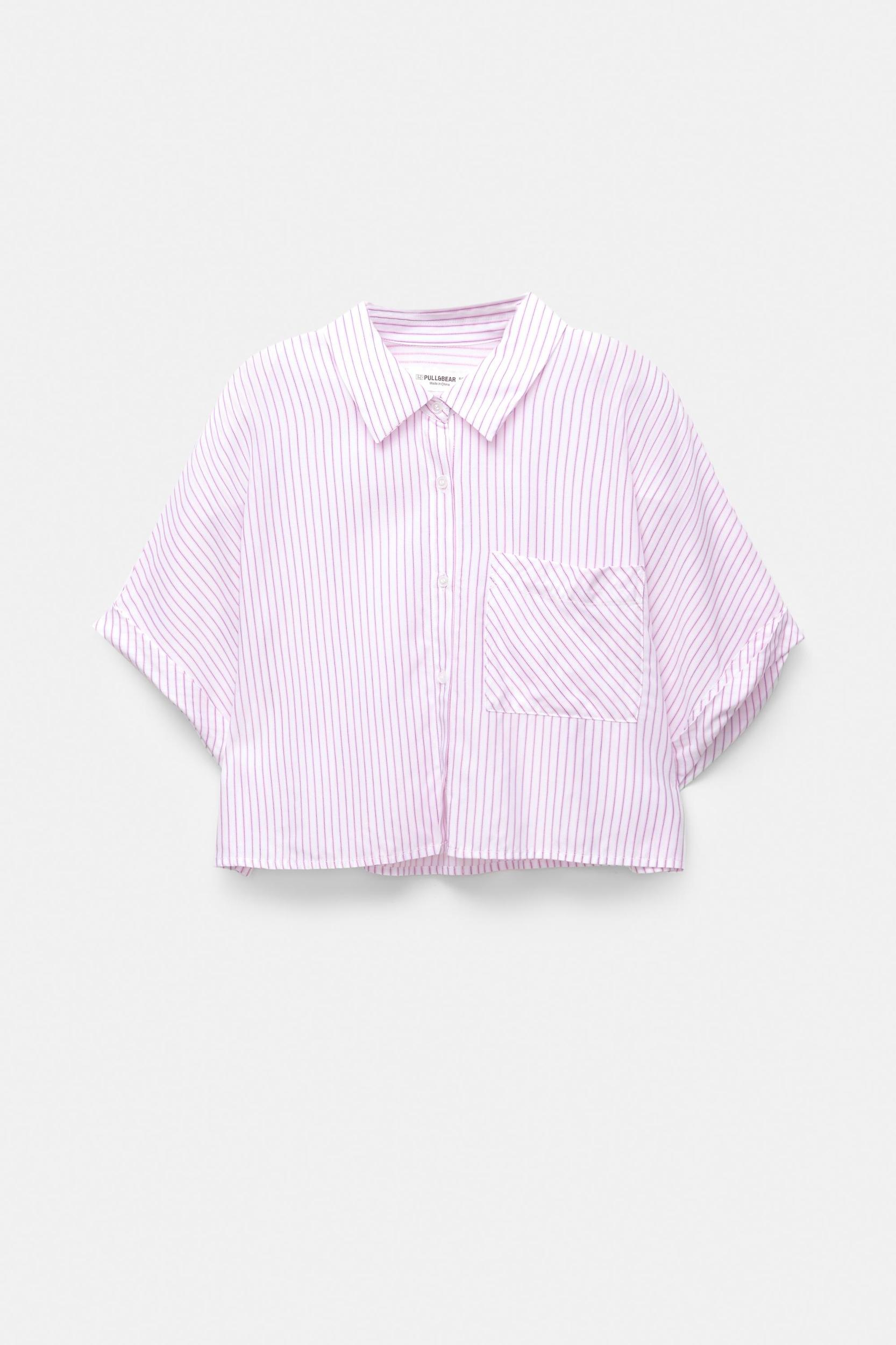 Striped cropped shirt Product Image