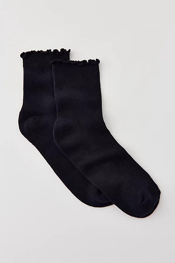 Lettuce-Edge Ribbed Sock Womens at Urban Outfitters Product Image
