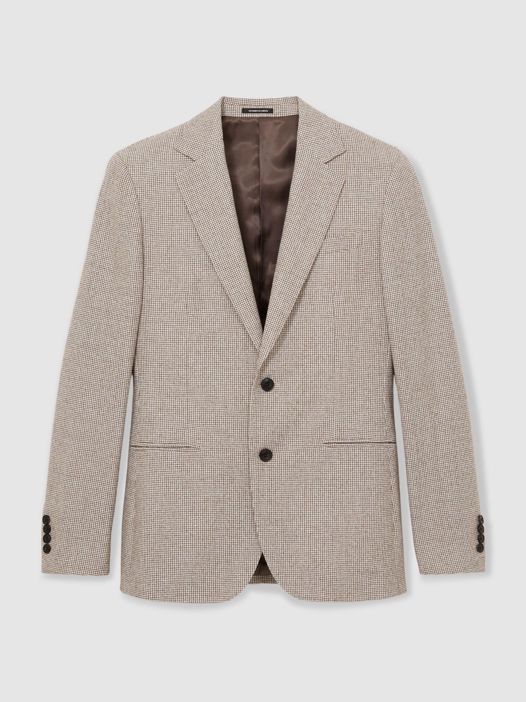 Cotton Slim-Fit Suit Trousers With Stretch in Stone Product Image