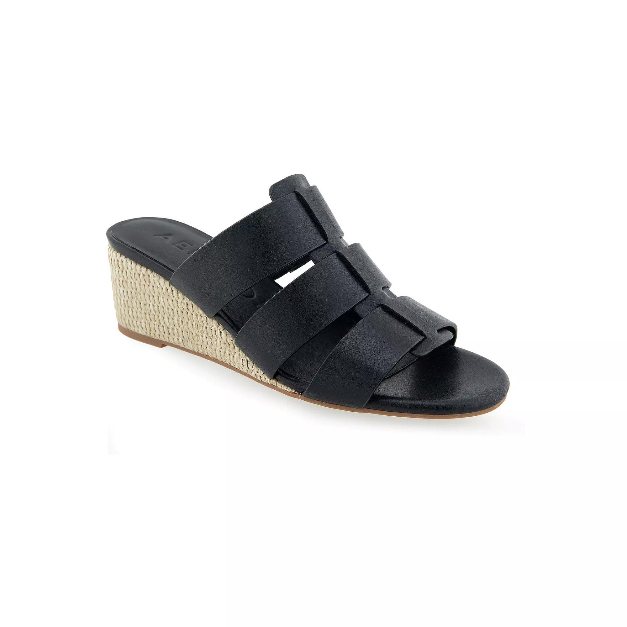 Aerosoles Wilma Women's Wedge Dress Sandals, Size: 9.5, Black Pu Product Image