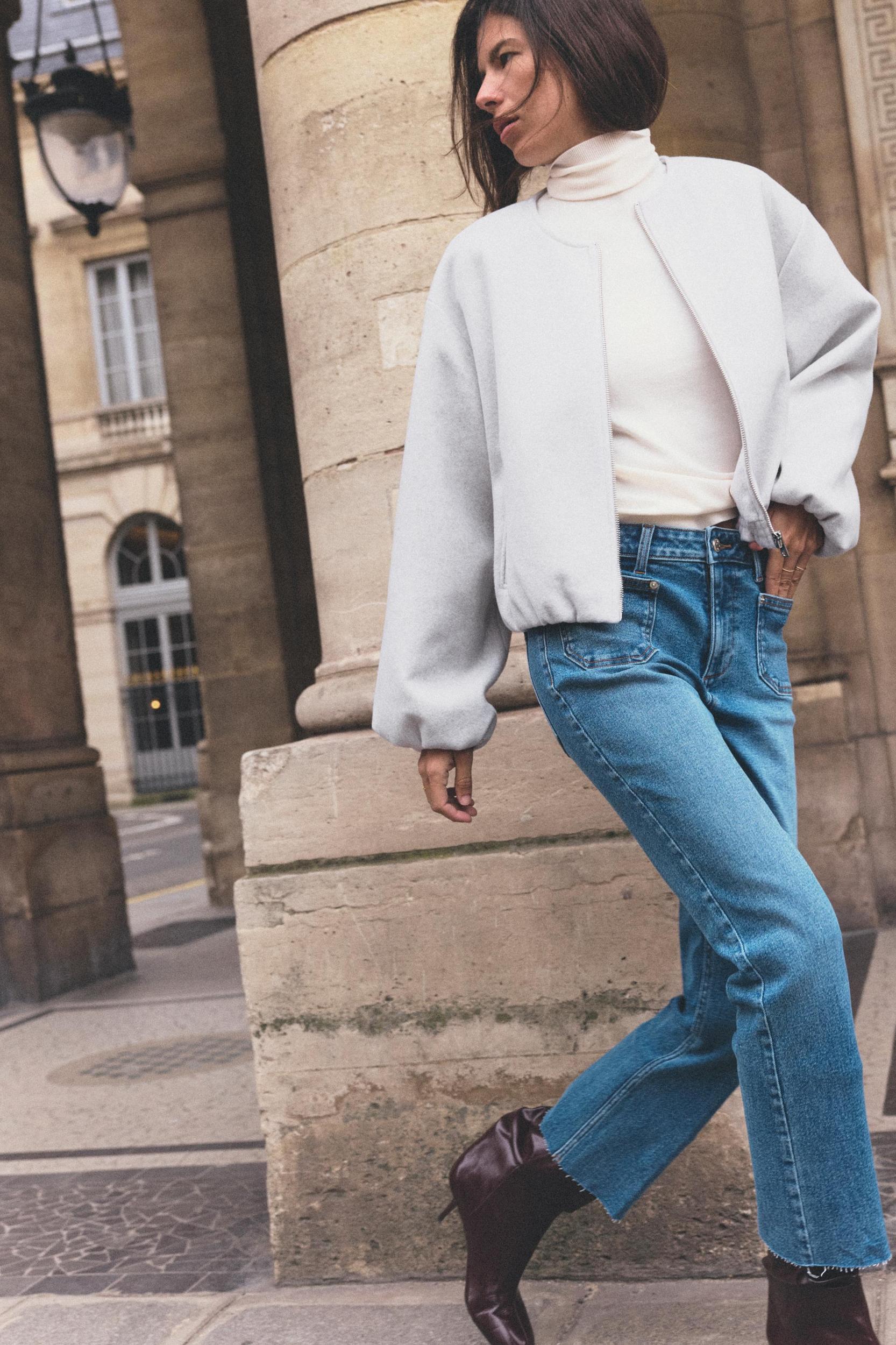 HIGH-WAISTED MINI FLARE JEANS Z1975 Product Image