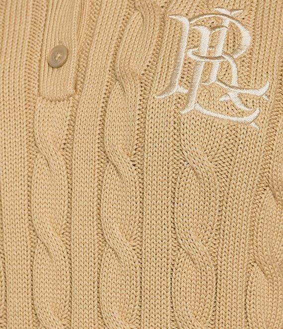 Lauren Ralph Lauren Cable Knit Polo Short Sleeve Top Product Image