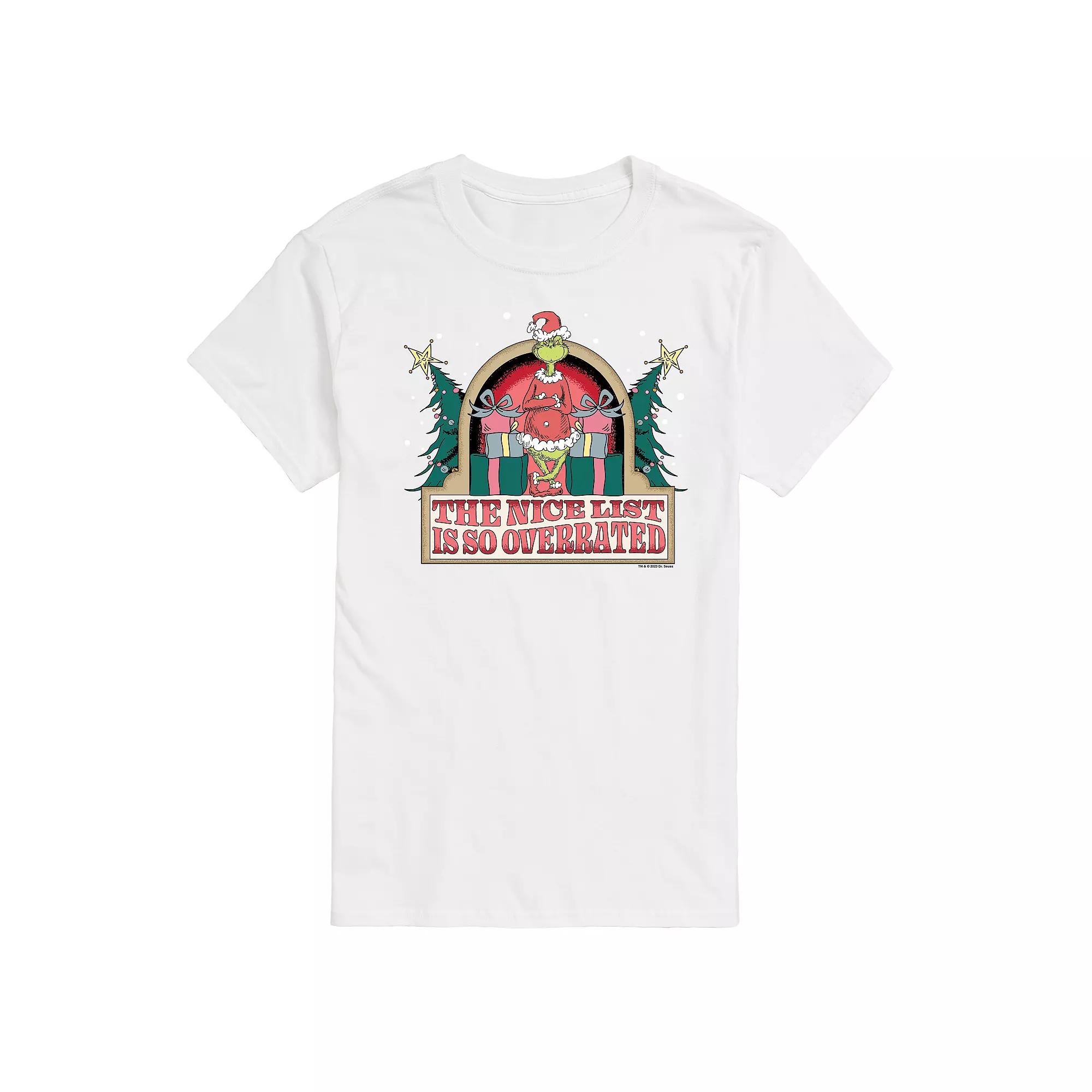 Men's Dr. Seuss The Grinch The Nice List Is Overrated Graphic Tee,  Product Image