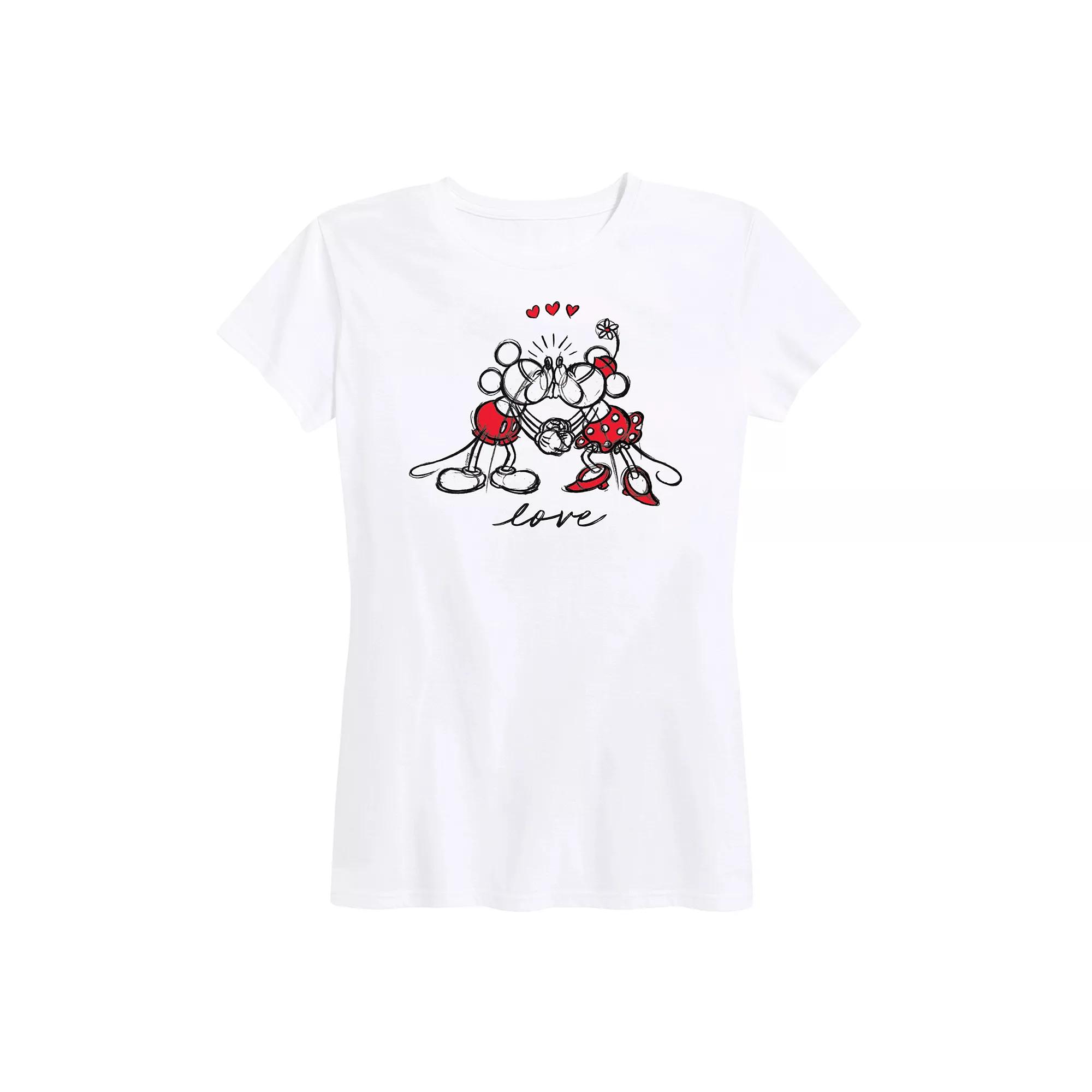 Disney's Mickey & Minnie Mouse Women's Love Sketch Graphic Tee,  Product Image