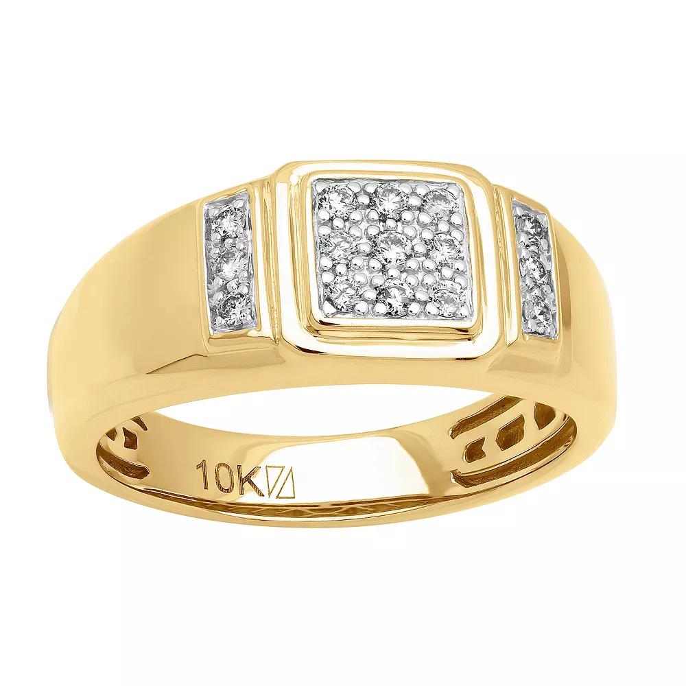 AXL 10k Yellow Gold 1/4 Carat T.W. Diamond Men's Wedding Band, Size: 11, 10k 2 Tone Product Image
