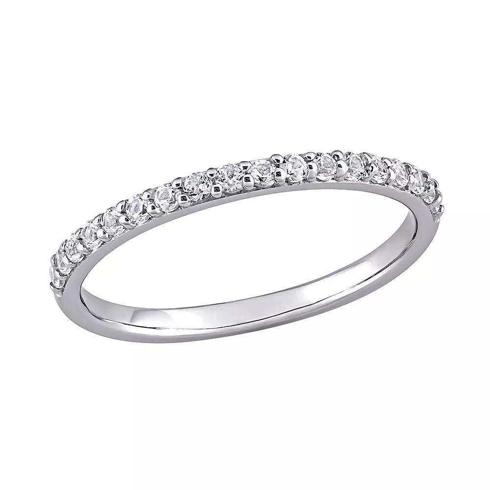 Stella Grace 10k White Gold Lab-Created White Sapphire Anniversary Ring, Women's,  Product Image