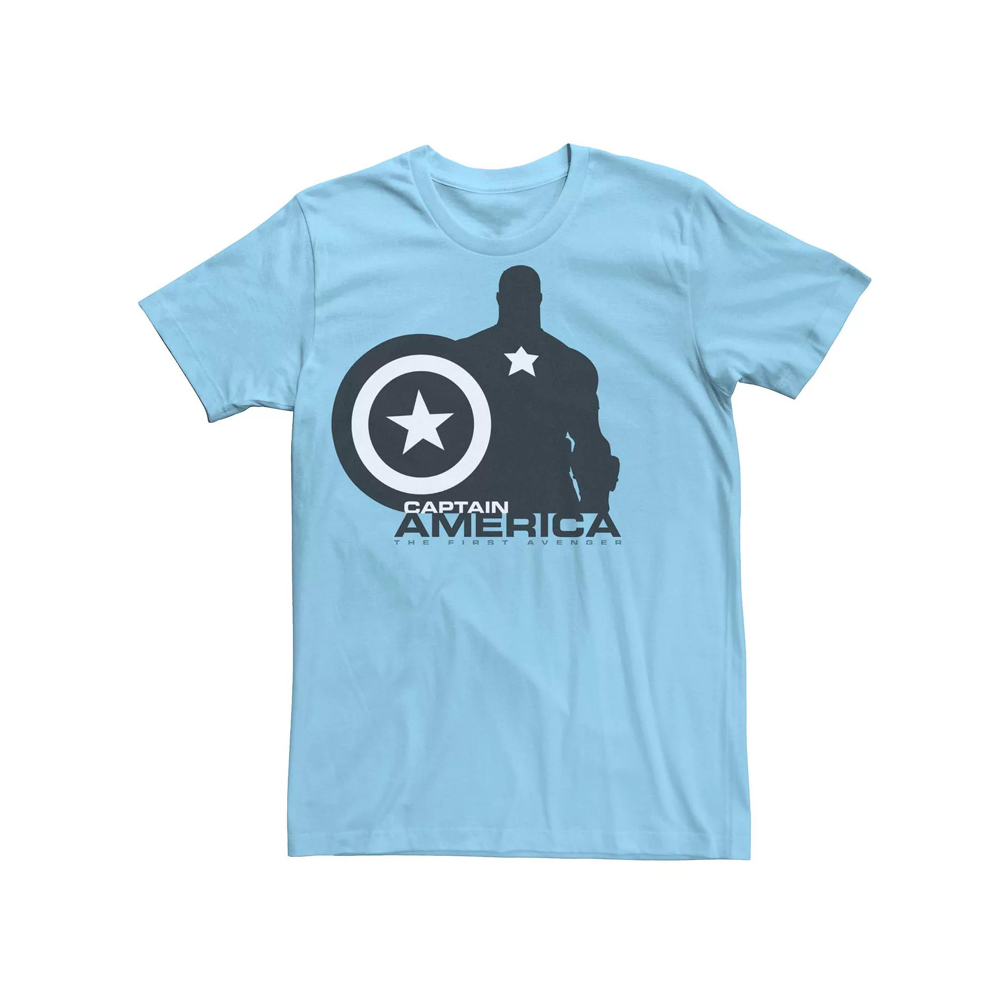 Men's Marvel Captain America Silhouette Tee, Size: Medium, Light Blue Product Image
