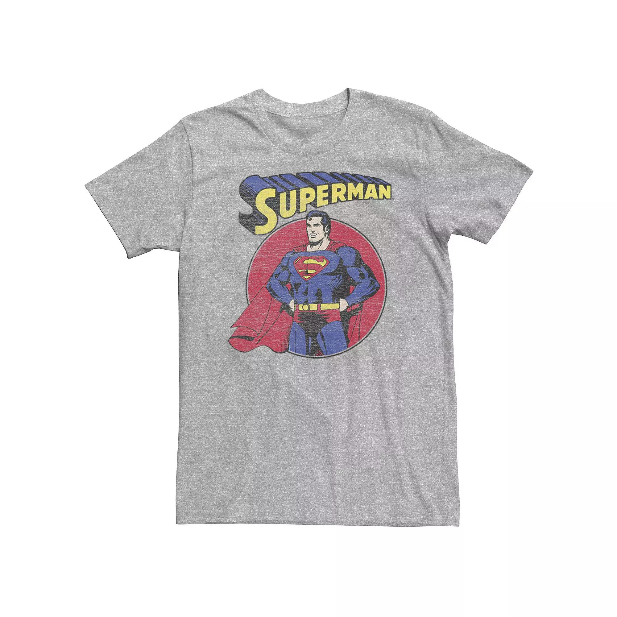 Big & Tall DC Comics Superman Classic Circle Tee, Men's, Size: 4XL, Athletic Grey Product Image