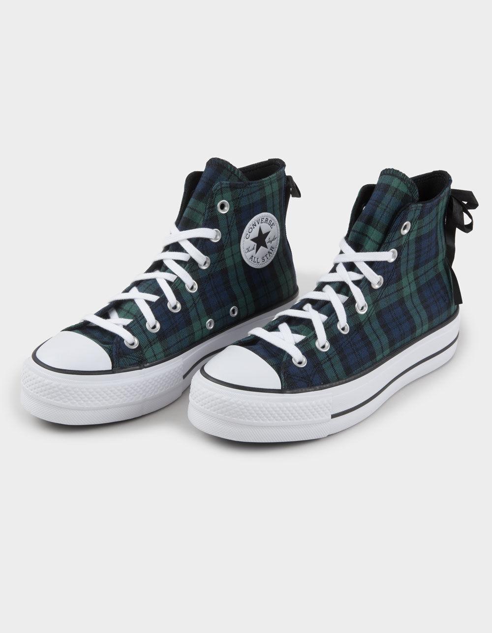 CONVERSE Chuck Taylor All Star Plaid Lift Womens High Top Platform Shoes - PLAID Product Image