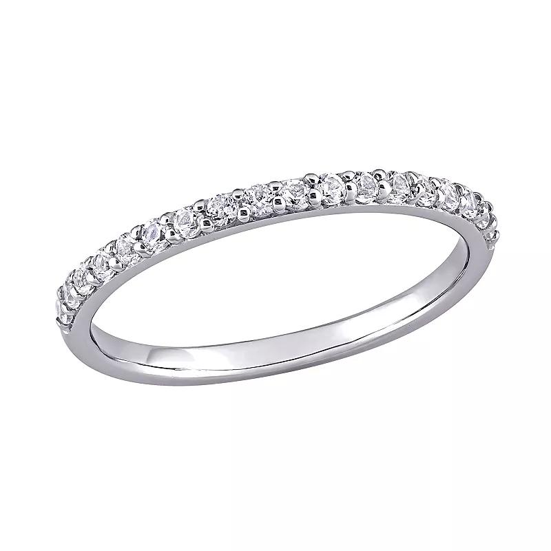 Stella Grace 10k White Gold Lab-Created White Sapphire Anniversary Ring, Women's,  Product Image