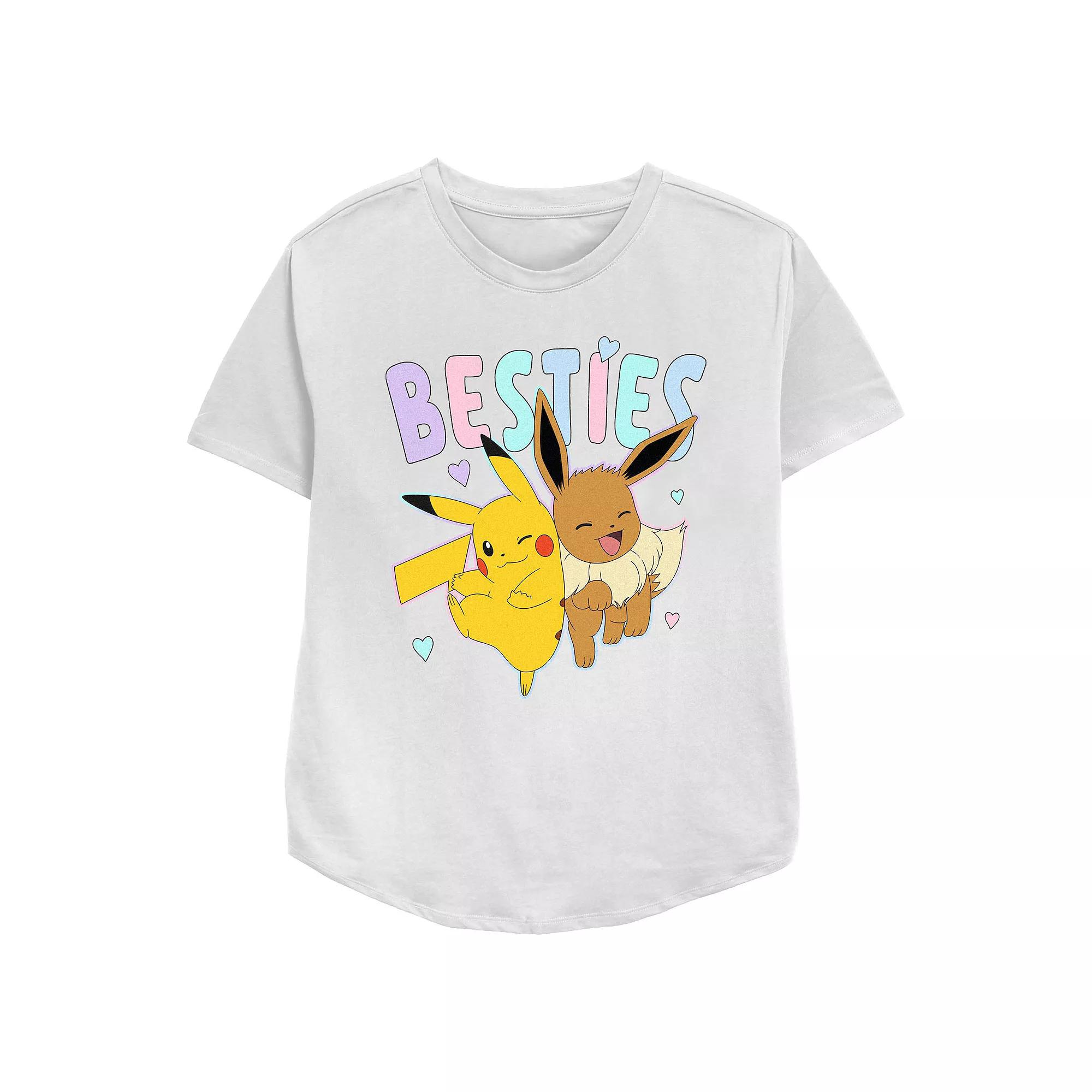 Women's Pokemon Pikachu And Eevee Besties Relaxed Fit Graphic Tee,  Product Image