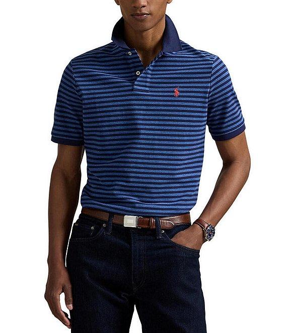 Polo Ralph Lauren Classic Fit Thin Striped Mesh Short Sleeve Polo Shirt Product Image