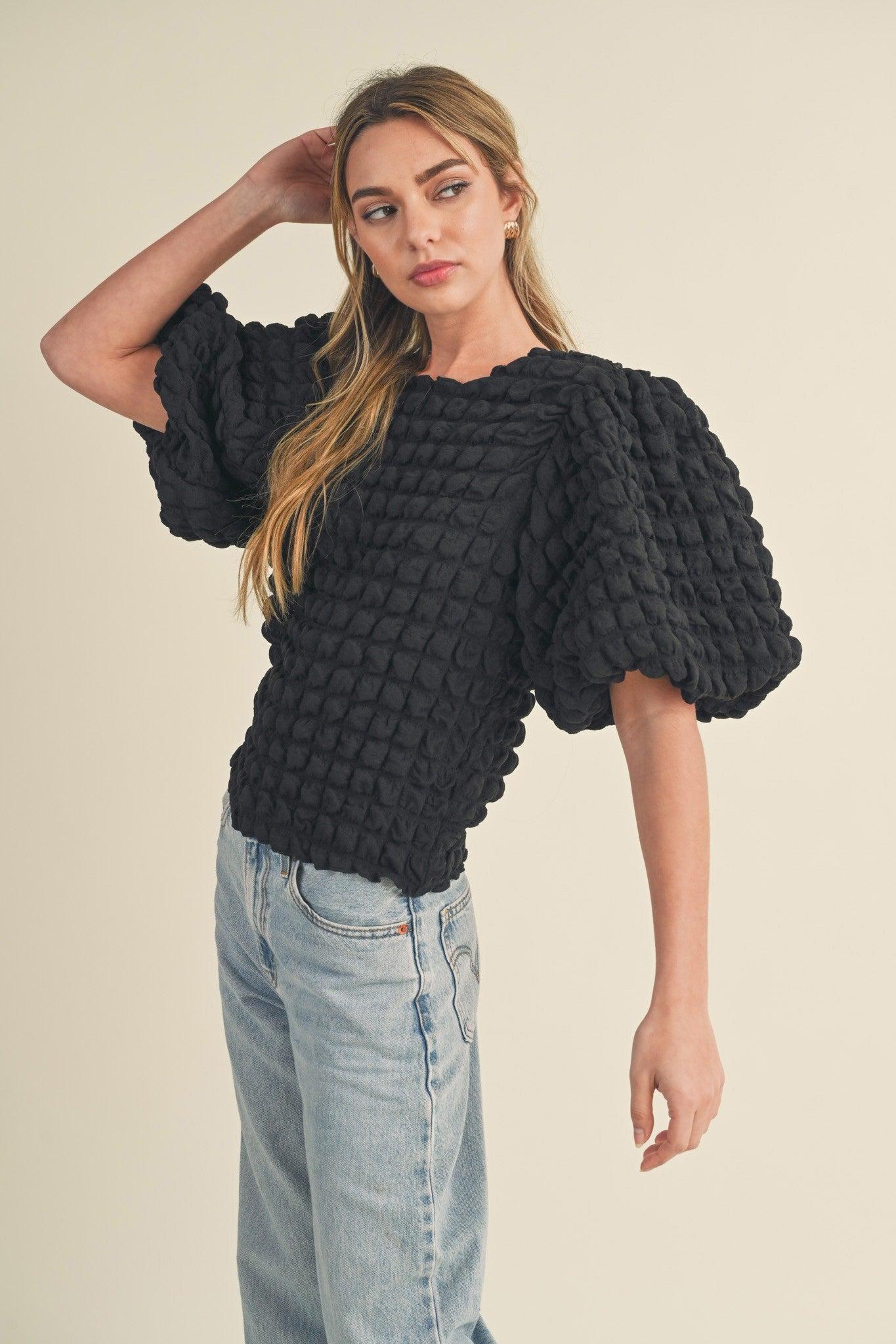 Bubble Sleeve Top Product Image