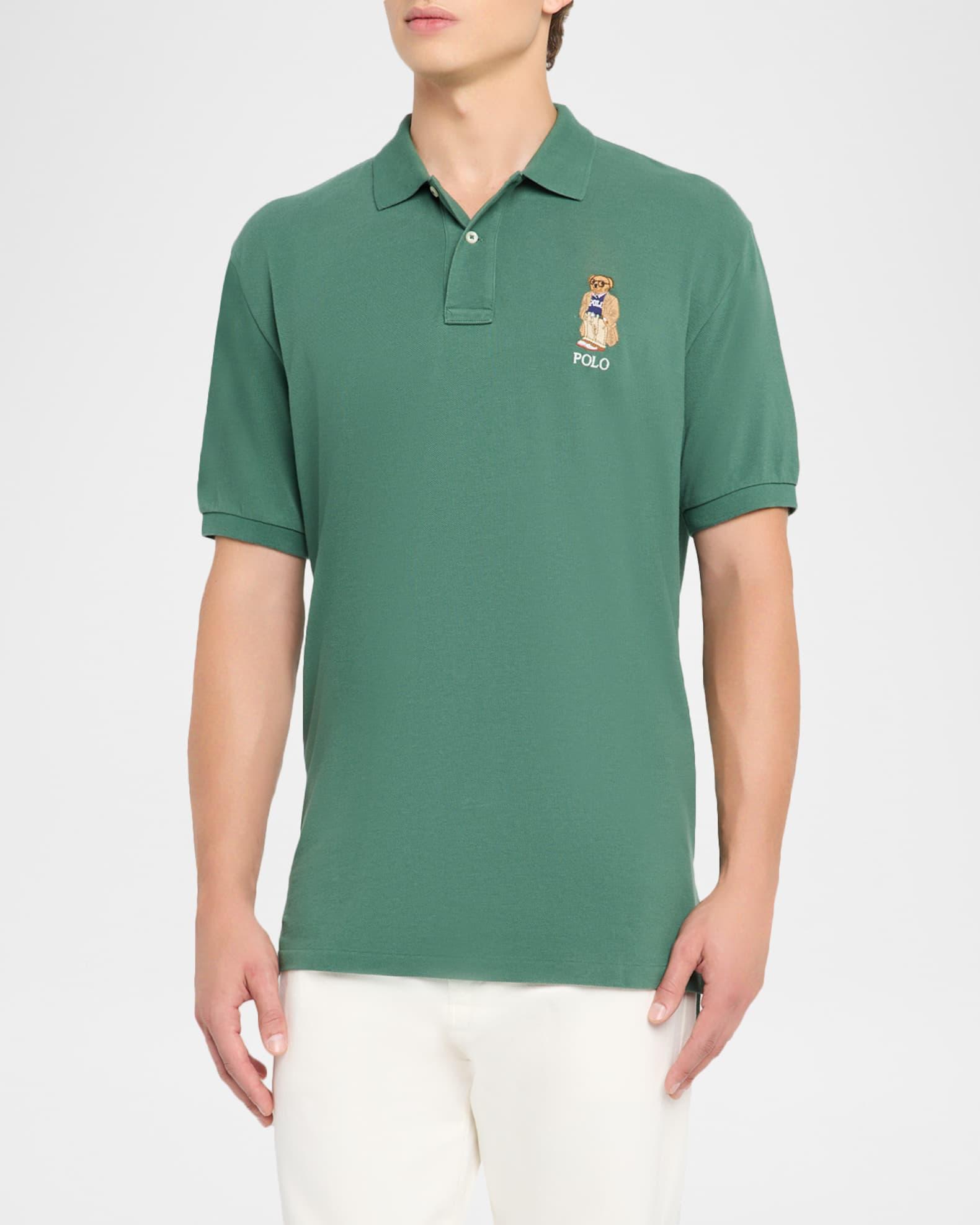 Men's Original Fit Bear Mesh Polo Shirt Product Image