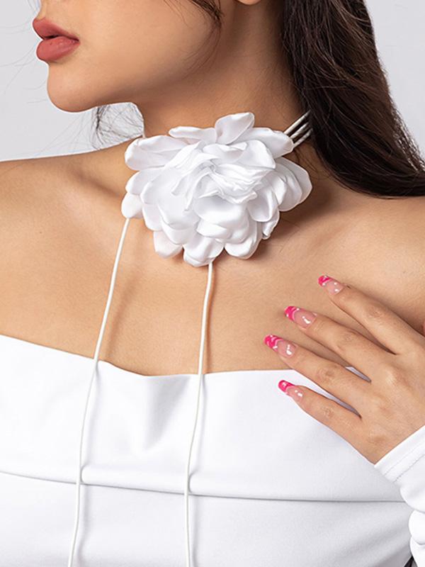 Flower Shape Lace-Up Dainty Necklace Accessories Product Image