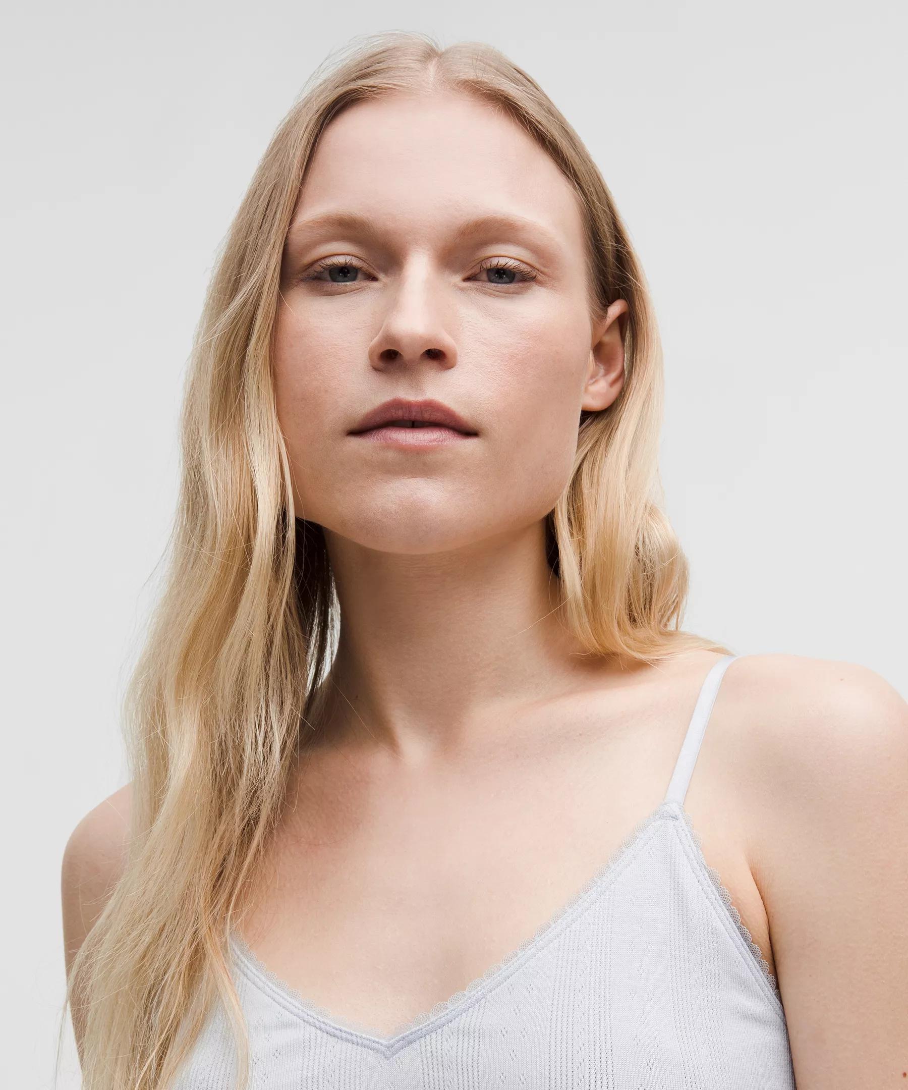 Cotton Pointelle Cropped Cami Tank Top Product Image