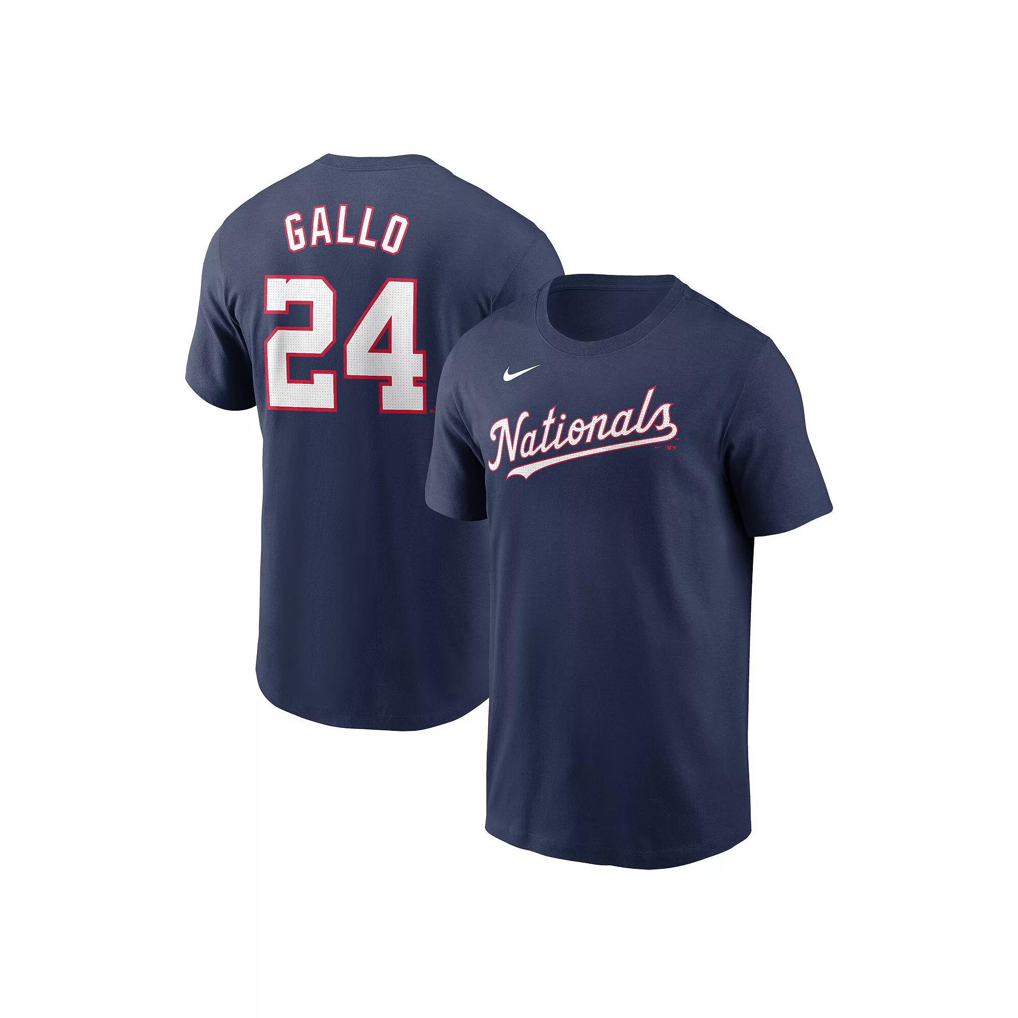 Men's Nike Joey Gallo Navy Washington Nationals Fuse Name & Number T-Shirt, Size: Small, Blue Product Image