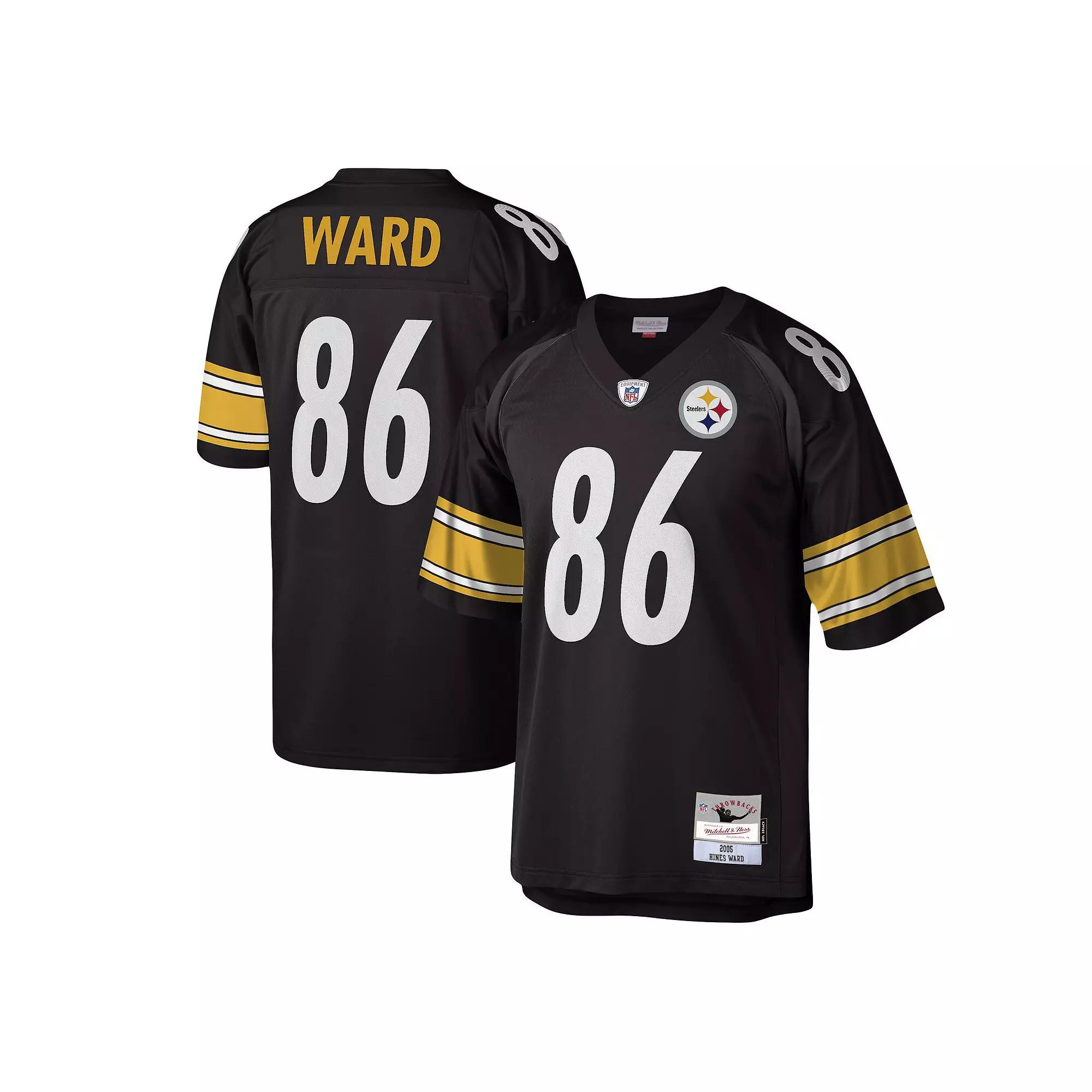 Men's Mitchell & Ness Hines Ward Black Pittsburgh Steelers Legacy Replica Jersey,  Product Image