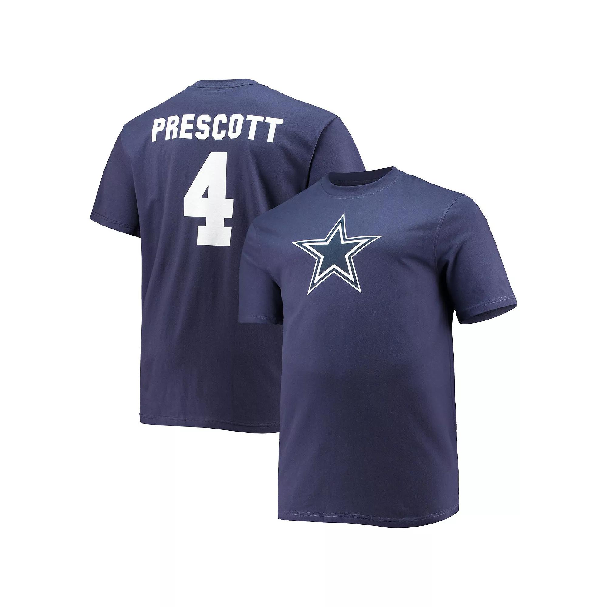 Men's Fanatics Branded Dak Prescott Navy Dallas Cowboys Big & Tall Player Name & Number T-Shirt,  Product Image