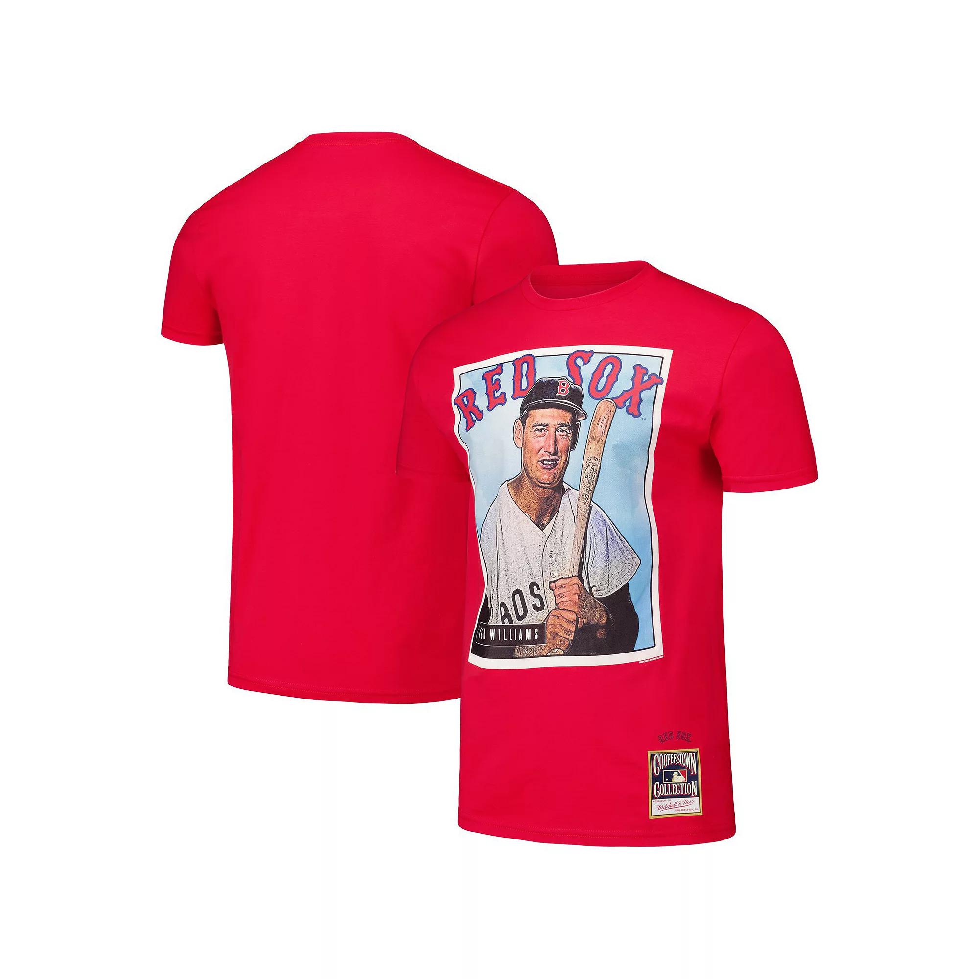 Men's Mitchell & Ness Ted Williams Red Boston Red Sox Cooperstown Collection Collectors Connection T-Shirt, Size: XL Product Image