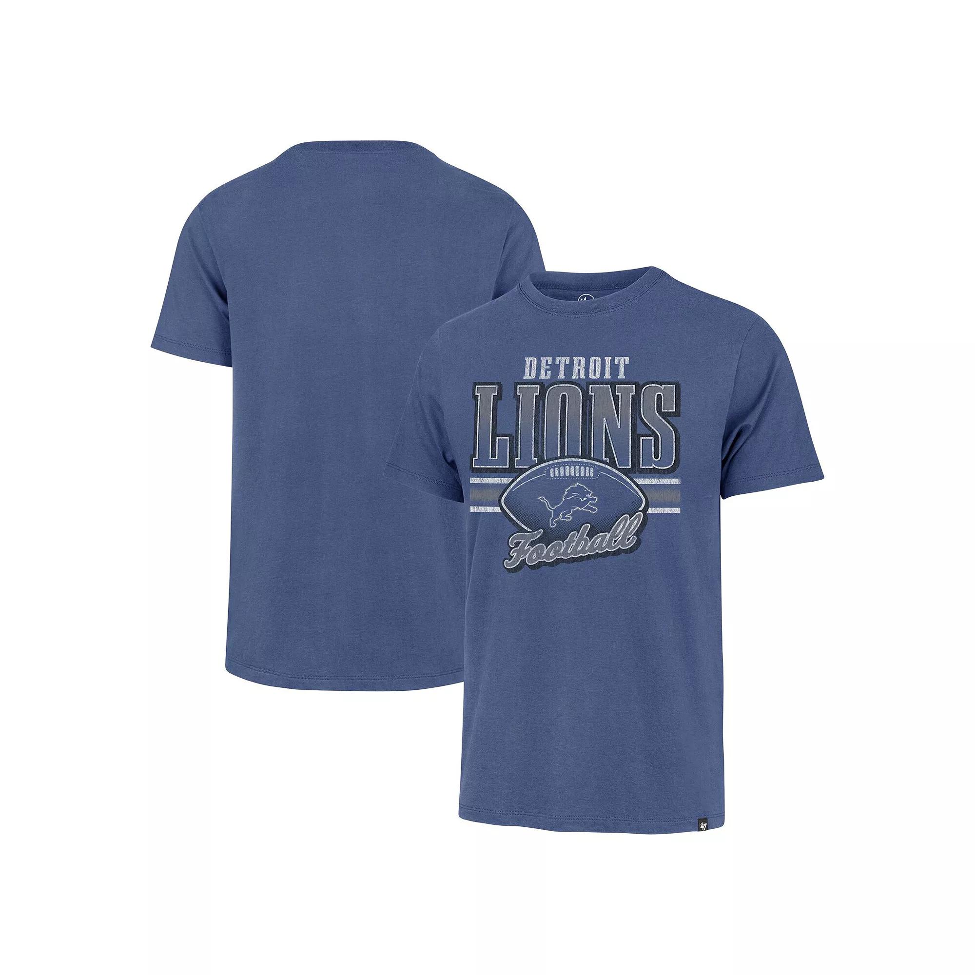 Men's '47 Blue Detroit Lions Last Call Franklin T-Shirt, Size: Large Product Image