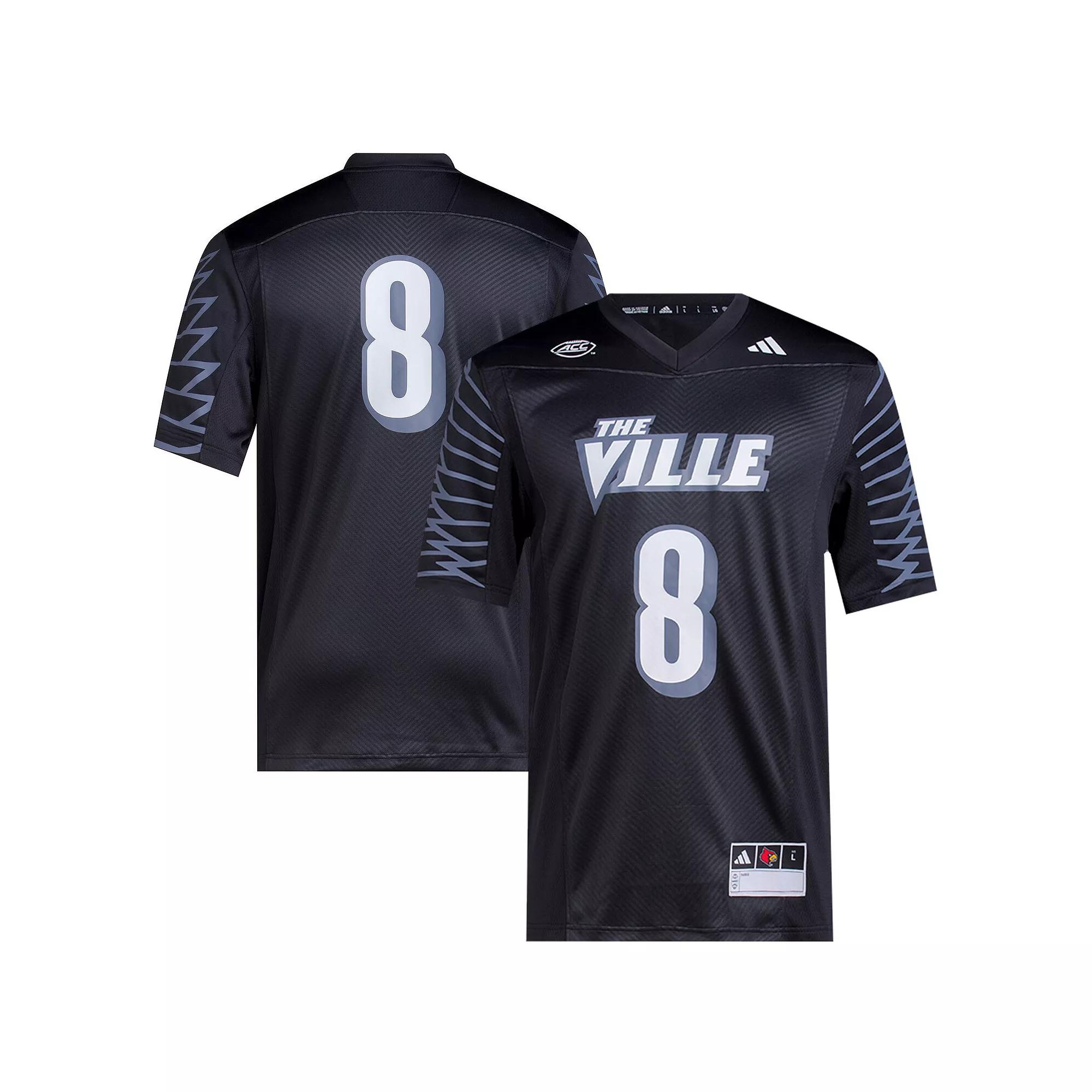 Men's adidas #8 Black Louisville Cardinals 2023 Premier Jersey, Size: Large Product Image