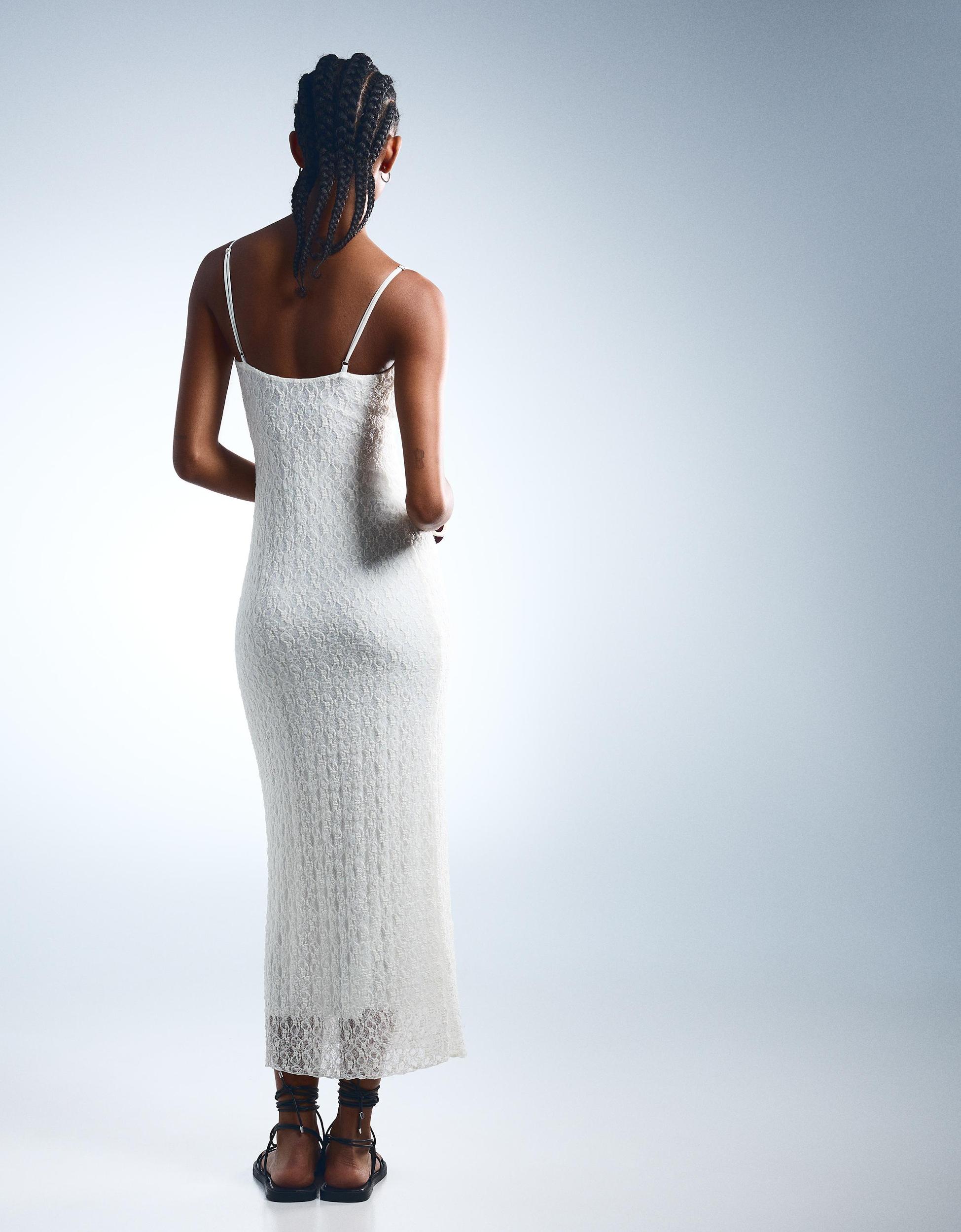 Blonde lace midi dress Product Image