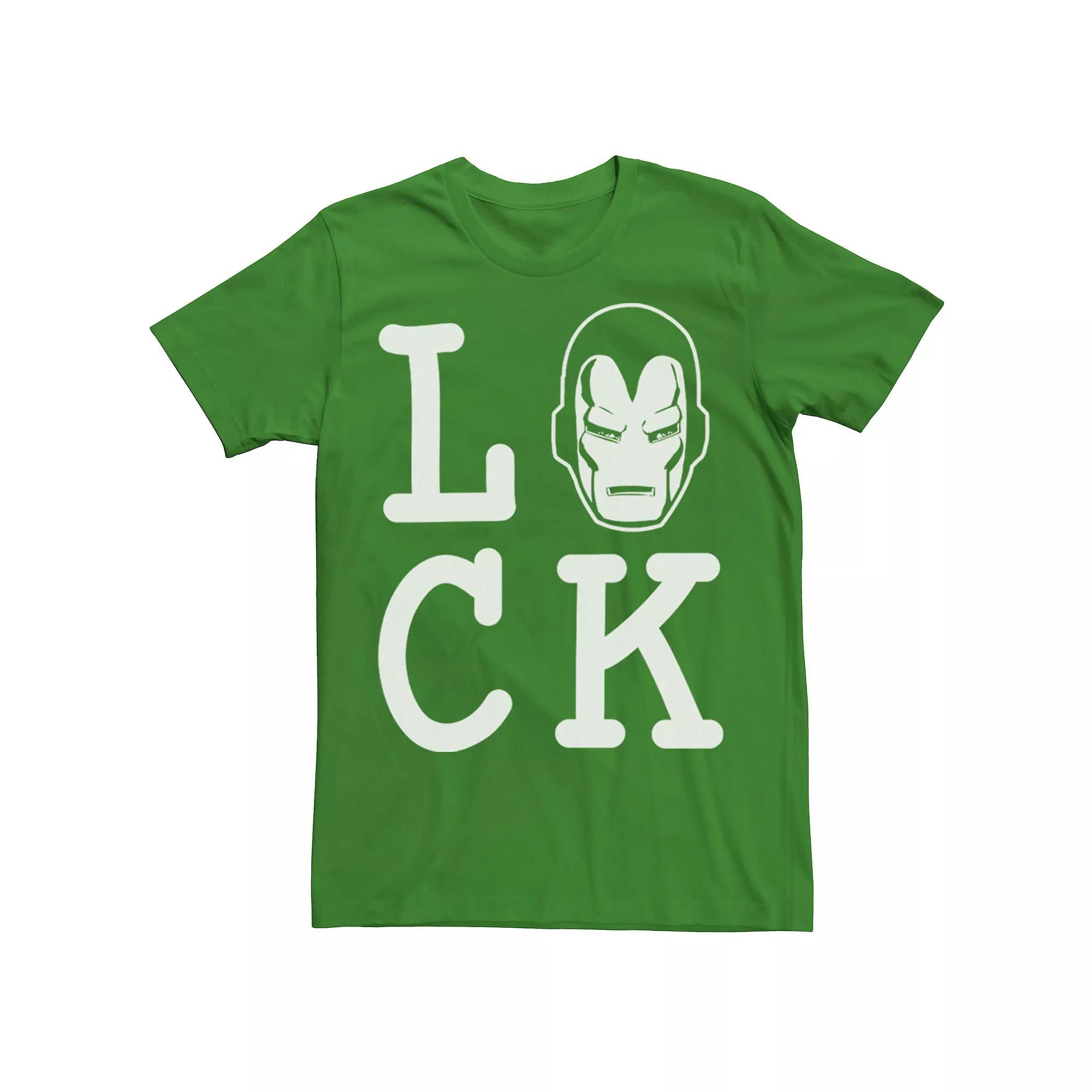 Men's Marvel Iron Man Lucky St. Patrick's Day Text Tee,  Product Image
