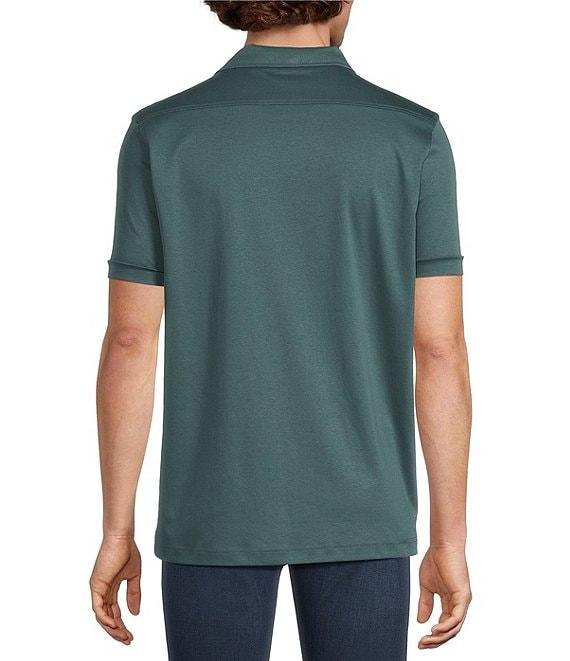 Murano Liquid Luxury Interlock Coat Front Short Sleeve Woven Shirt Product Image